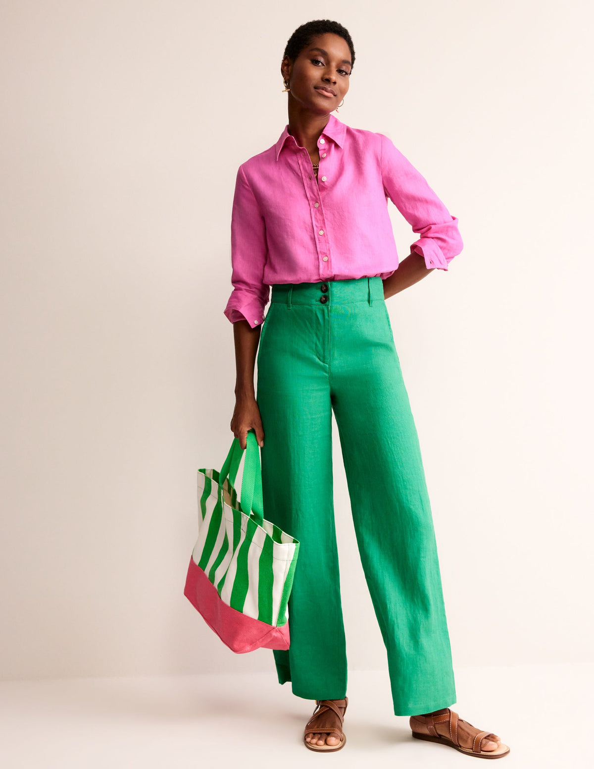 Sienna Linen Shirt-Pop Pansy - Image 4