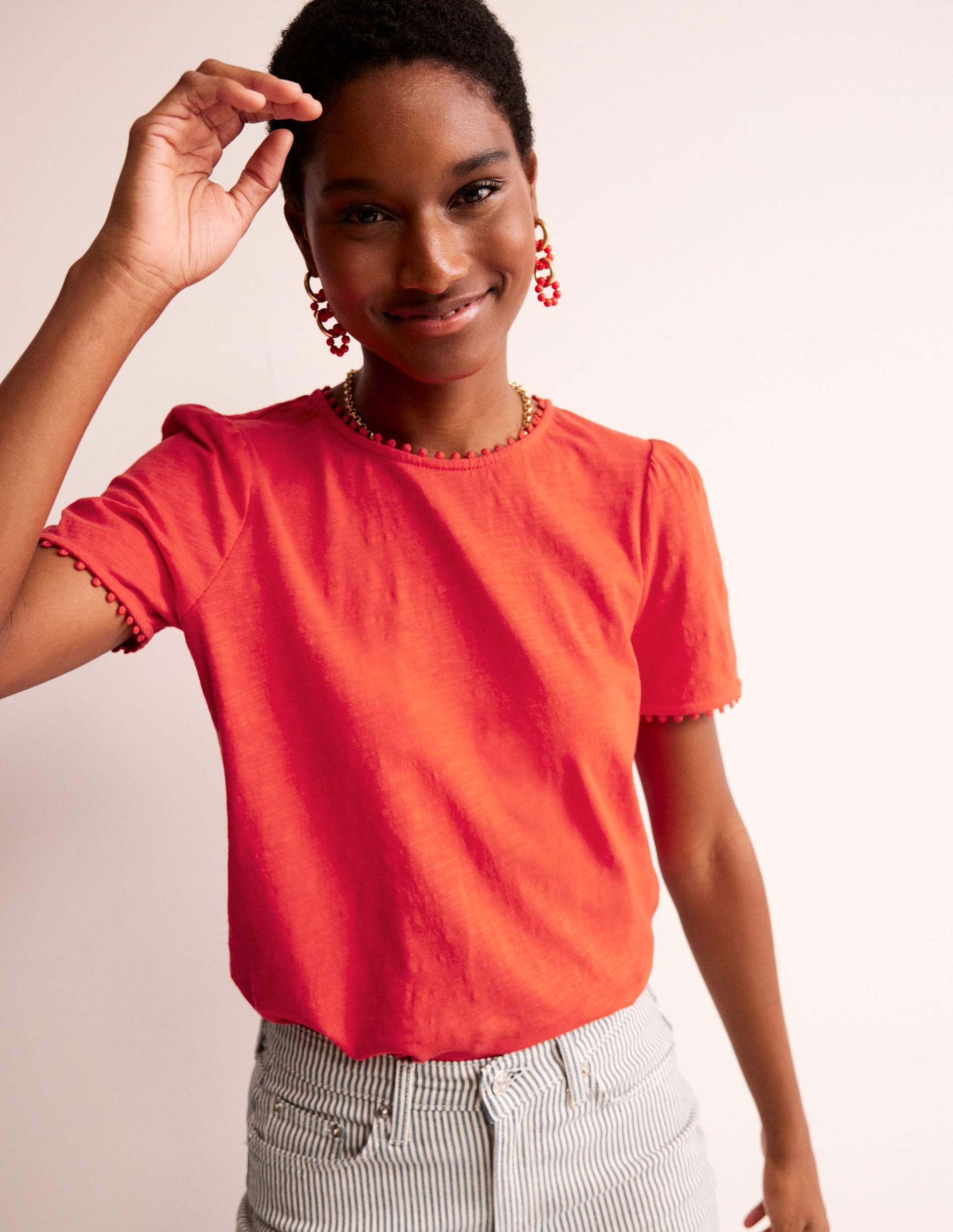 Ali Jersey T-Shirt-Flame Scarlet-1
