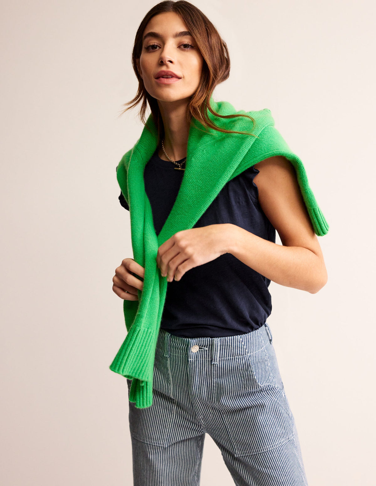 Cotton Flutter Top-Navy - Image 1