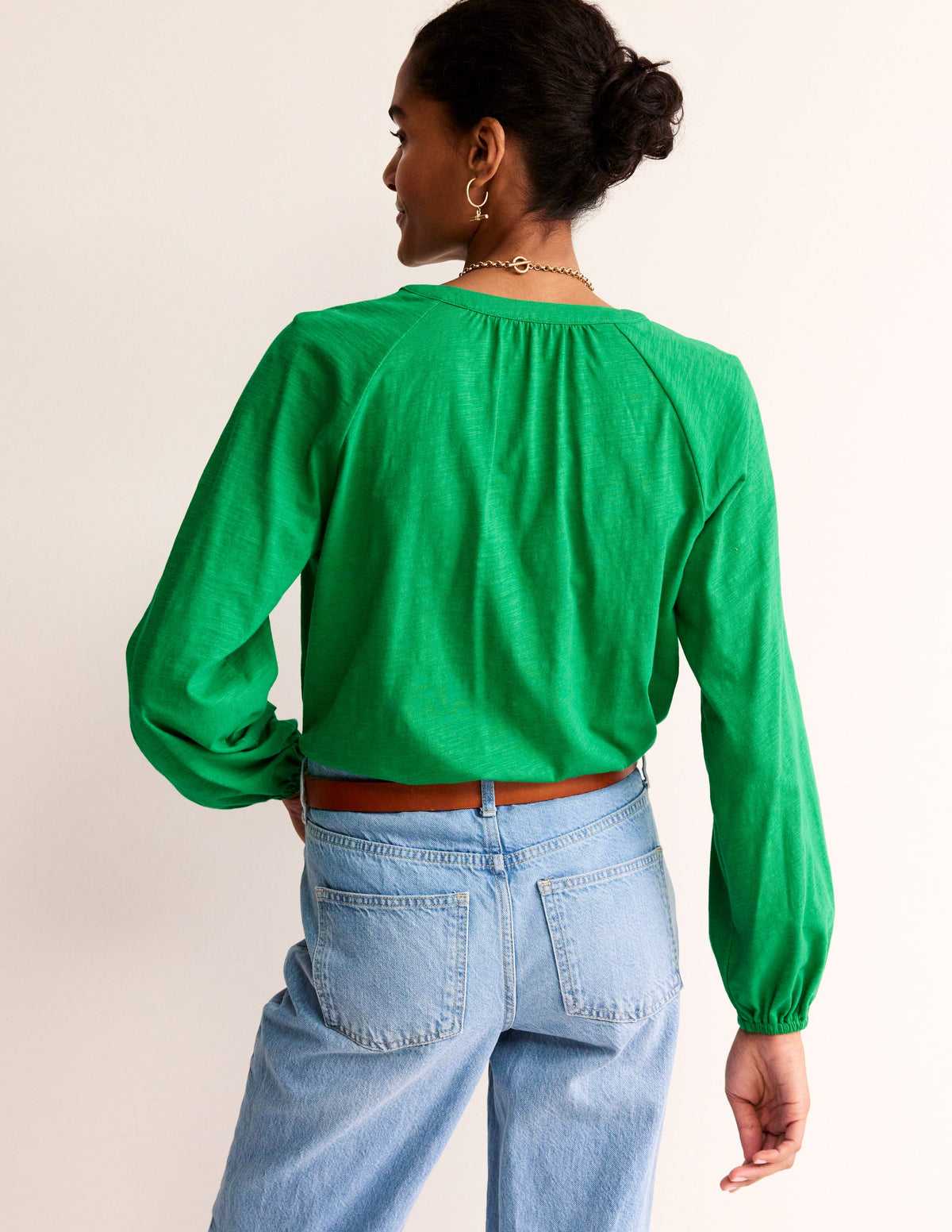 Embroidered Detail Top-Rich Emerald-3