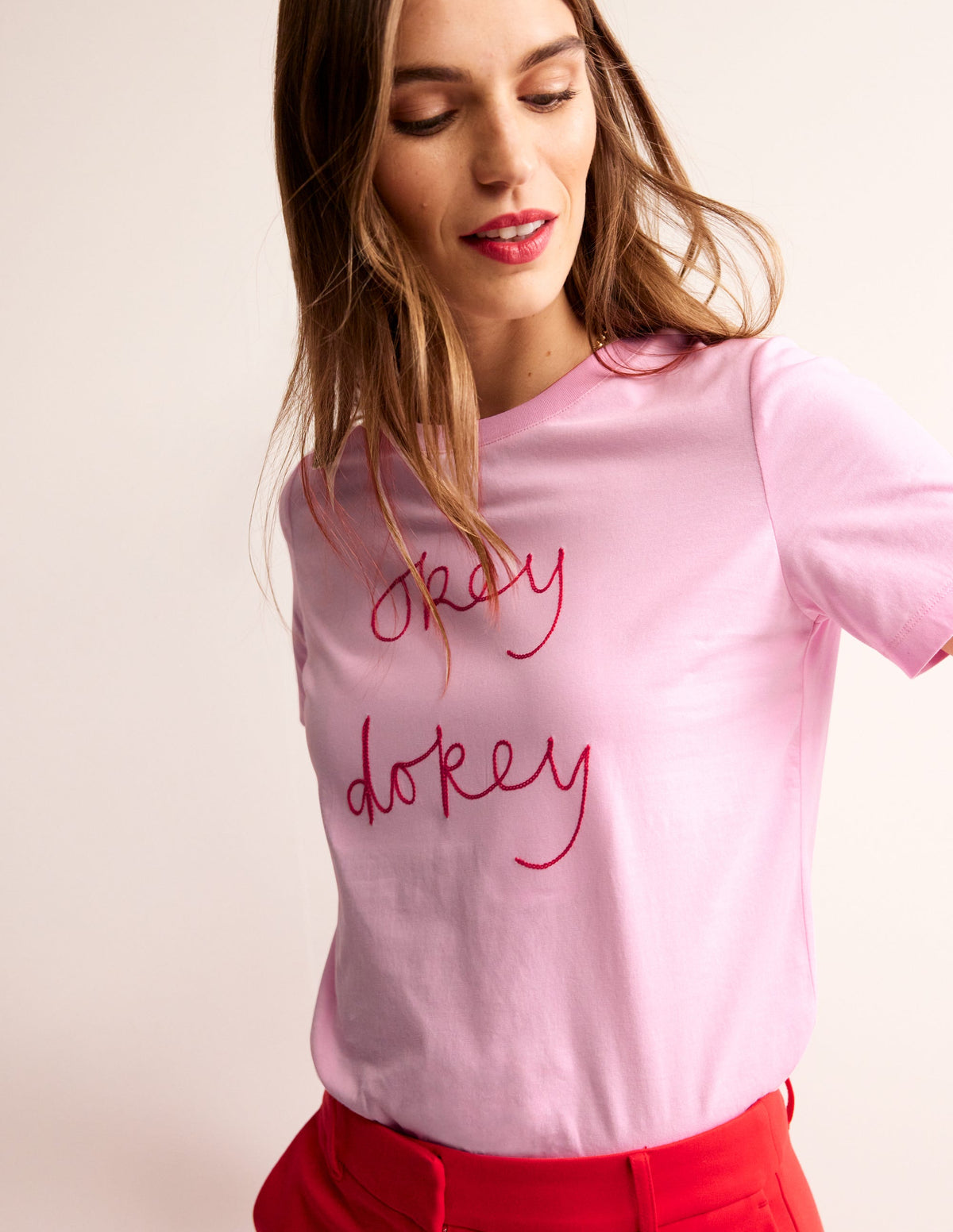 Rosa Embroidered T-Shirt-Sweet Lilac, Okey Dokey-1