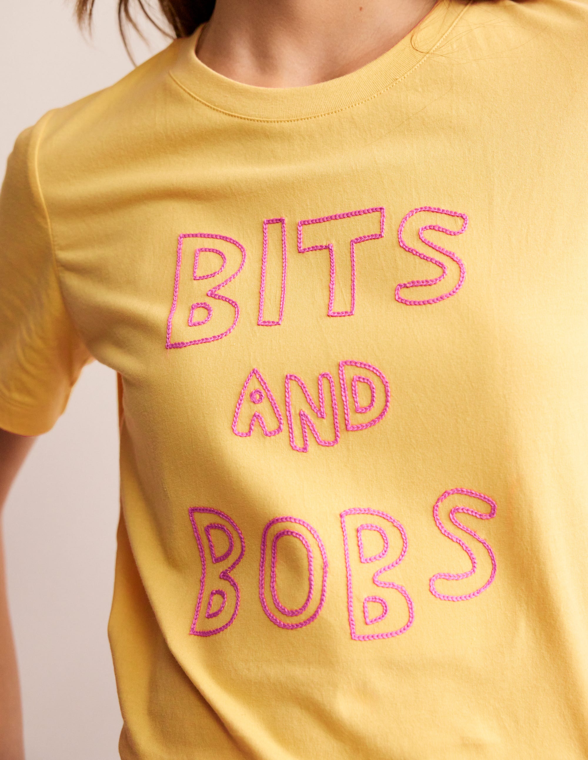 Rosa Embroidered T-Shirt-Dusky Citron, Bits and Bobs - Image 2