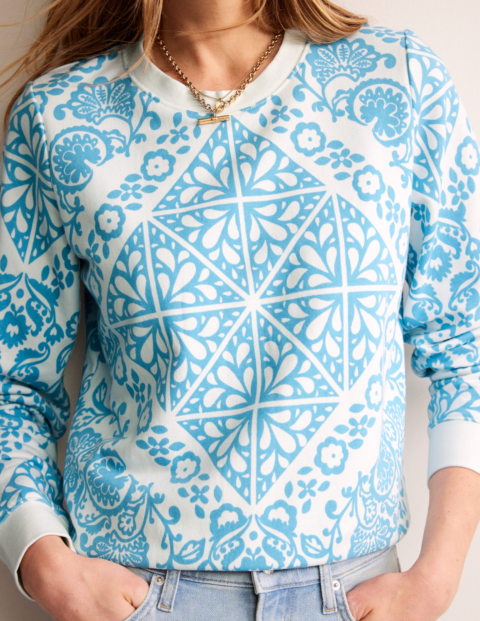 Hannah Printed Sweatshirt-Ivory, Mosaic Terrace-2