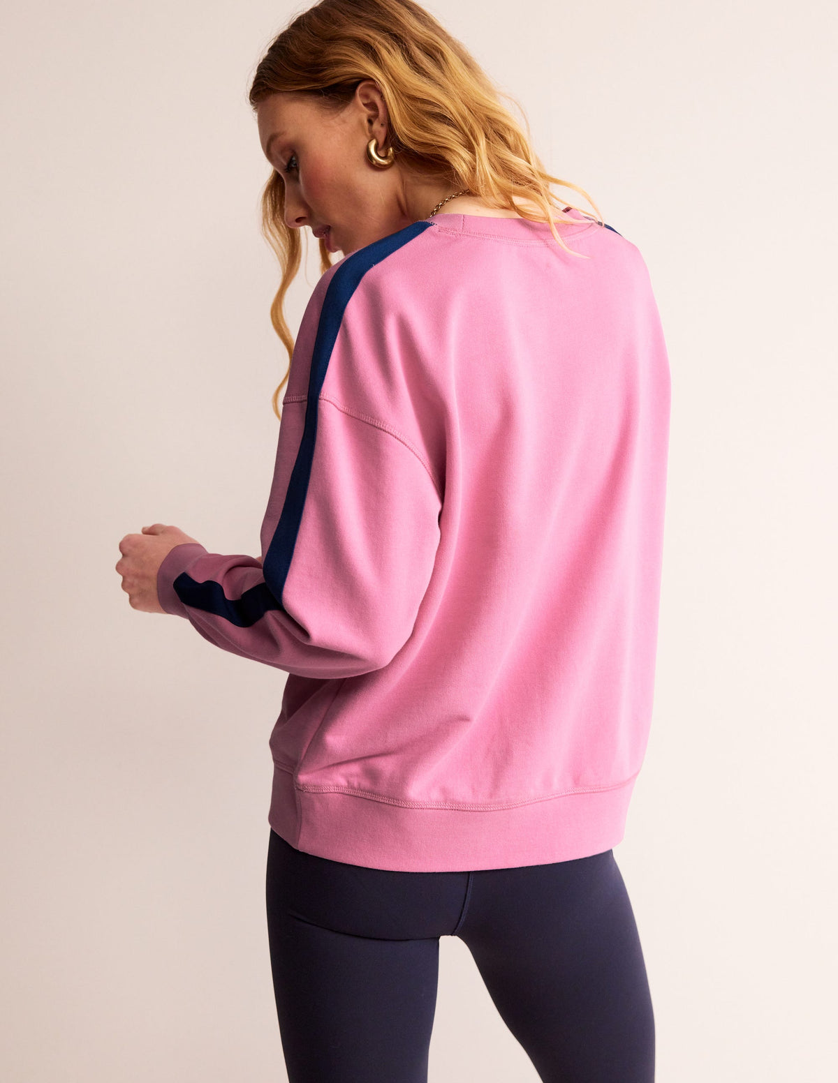 Emi Relaxed Sweatshirt-Pink Blue Stripe-3