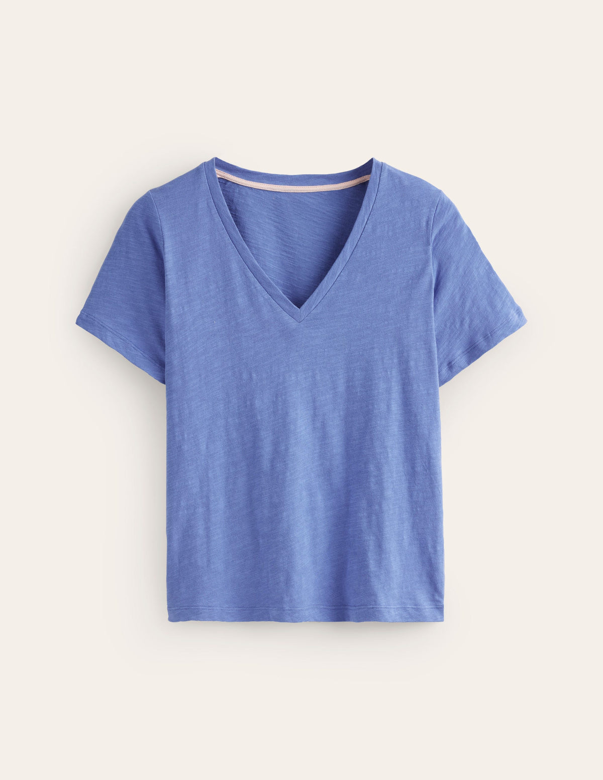 Regular V-Neck Slub T-shirt-Ebb and Flow Blue - Image 5