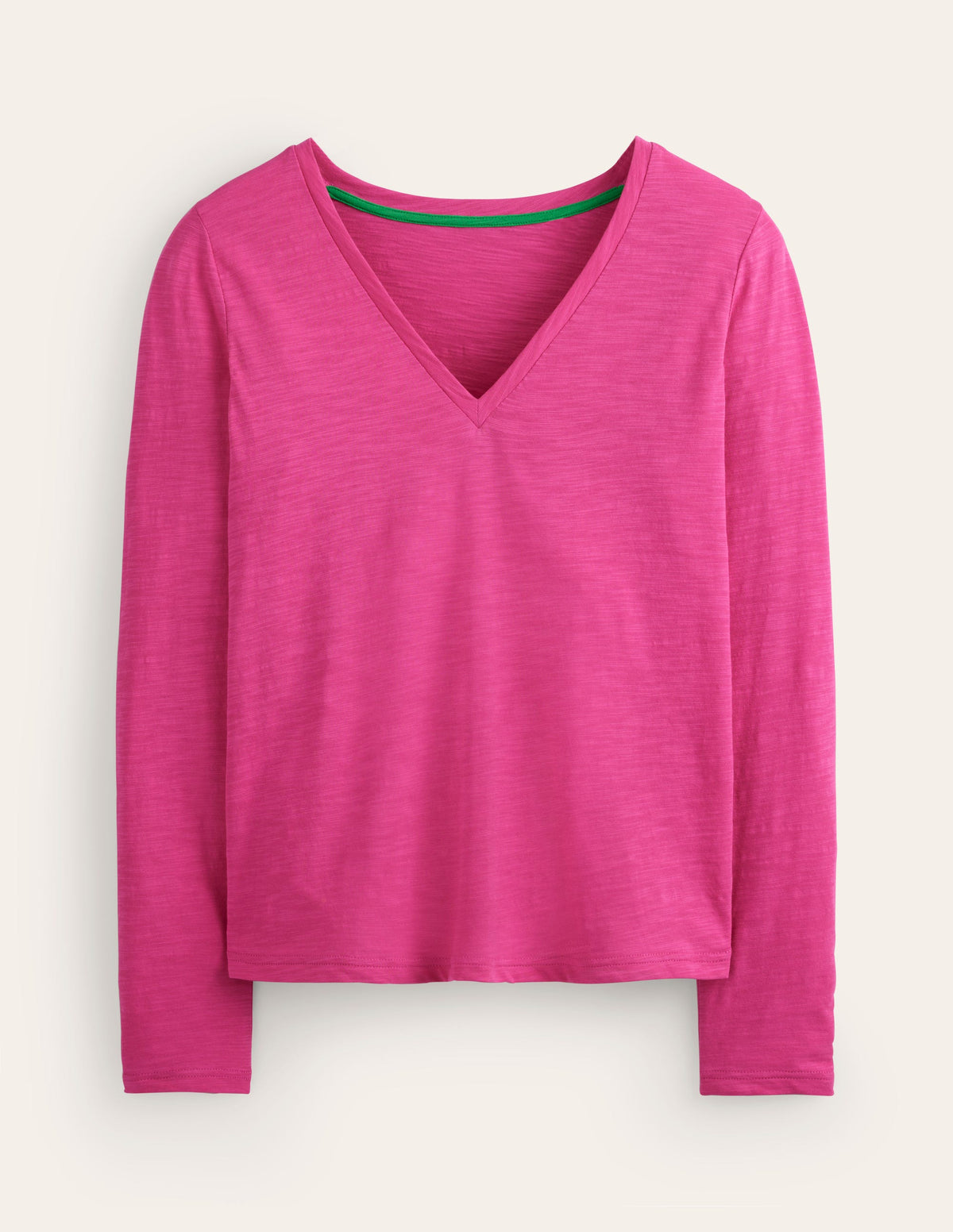 Cotton V-Neck Long Sleeve Top-Sangria Sunset - Image 5
