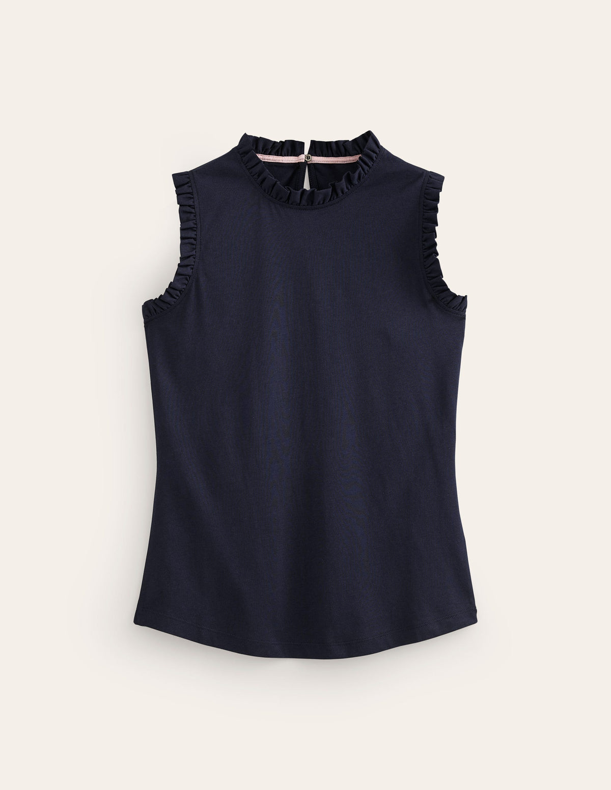 Supersoft Frill Detail Tank-Navy - Image 5