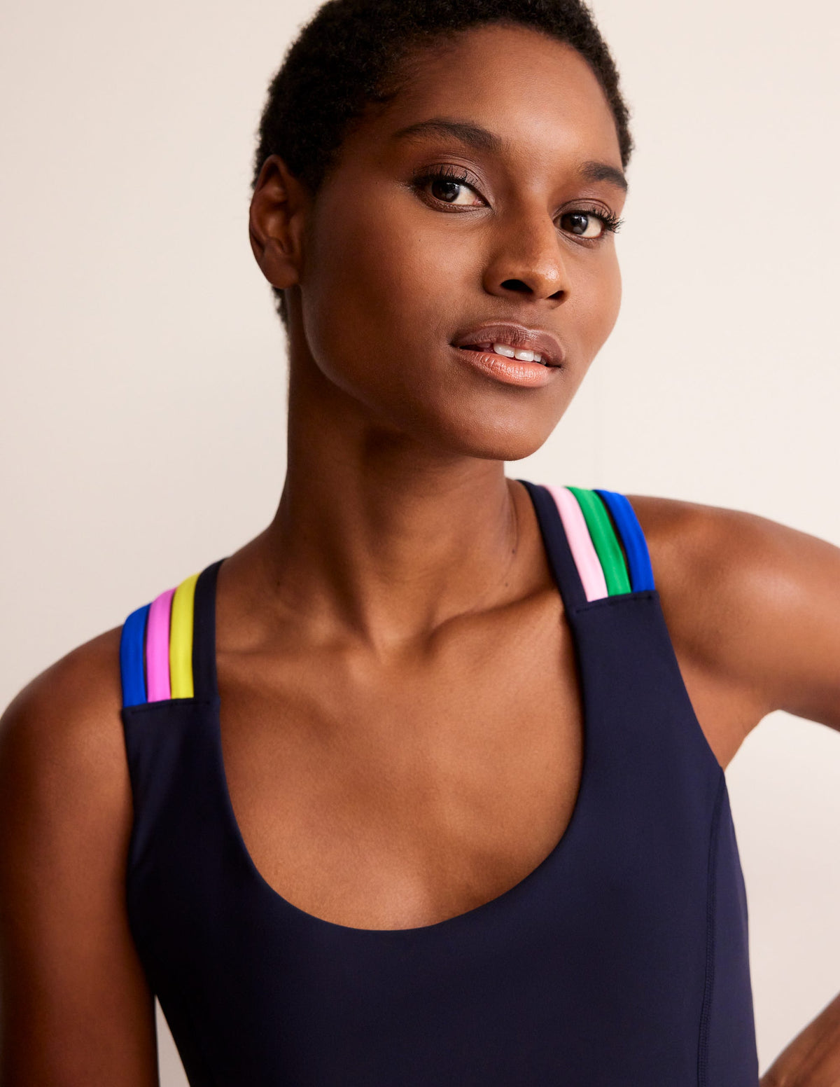 Cross Back Active Vest-Navy, Multi - Image 1