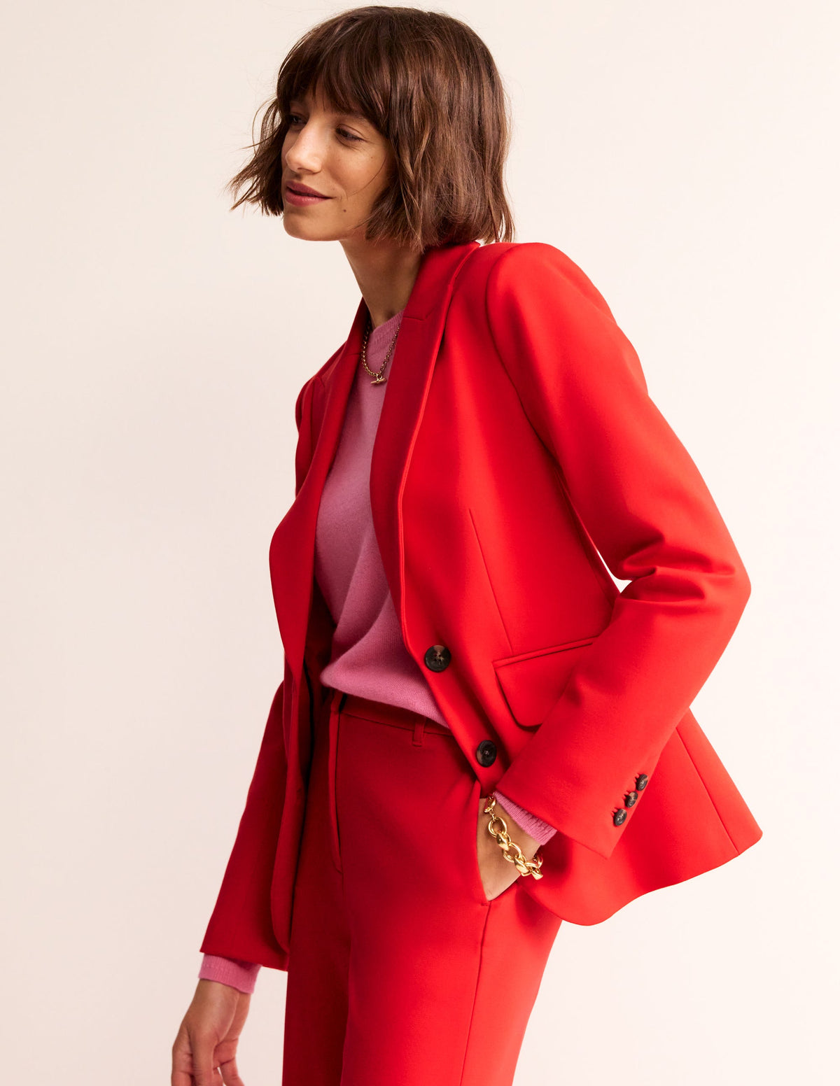 Marylebone Ponte Blazer-Pomegranate - Image 1