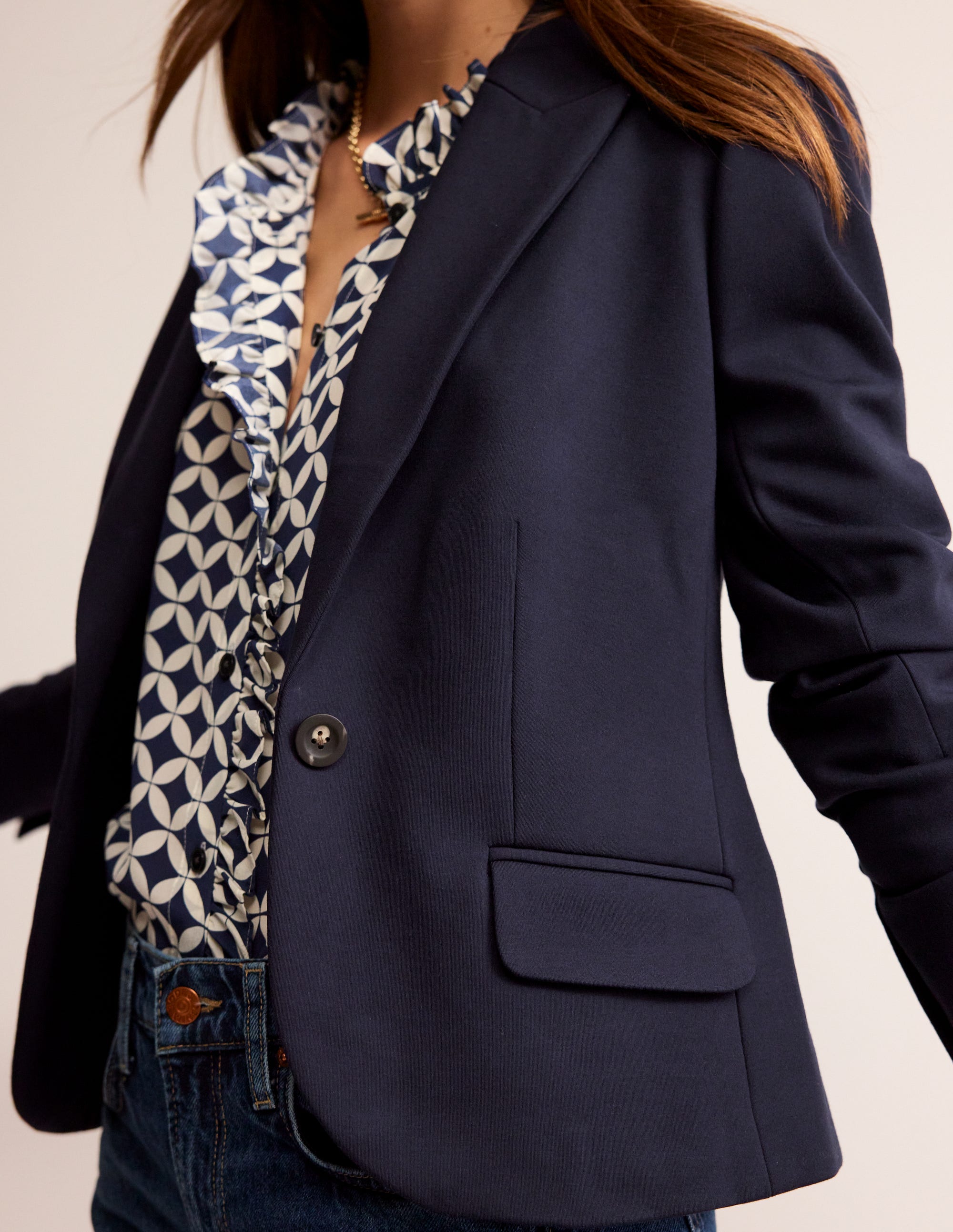 Canonbury Ponte Blazer-Navy - Image 2