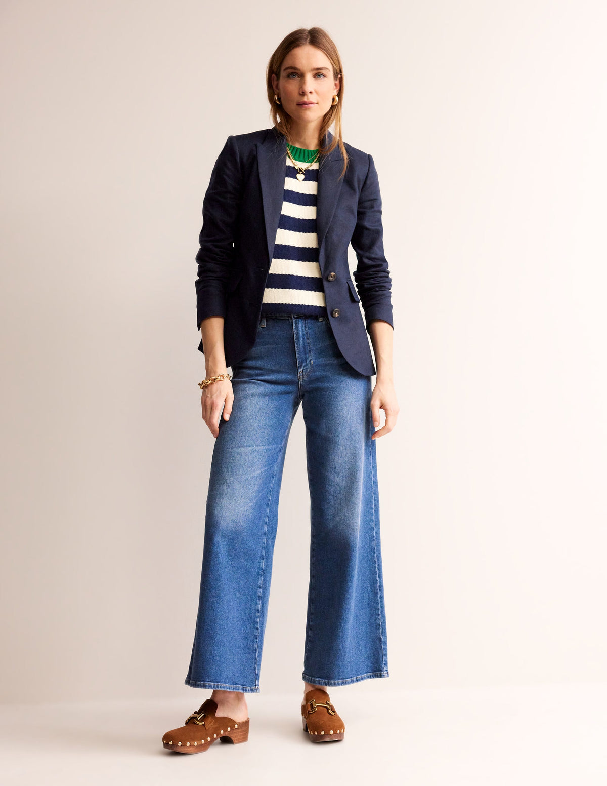 Marylebone Linen Blazer-Navy - Image 4