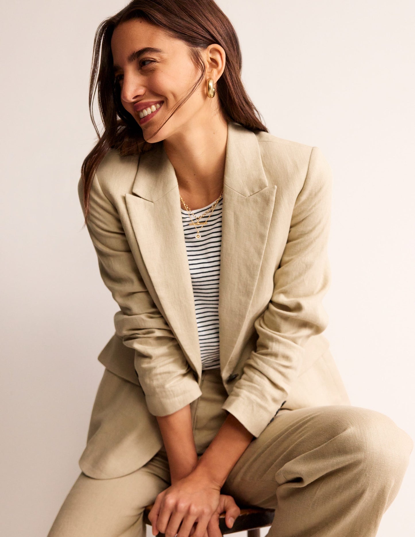 Marylebone Linen Blazer-Neutral