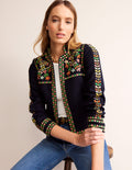 Embroidered Icon Jacket-Navy