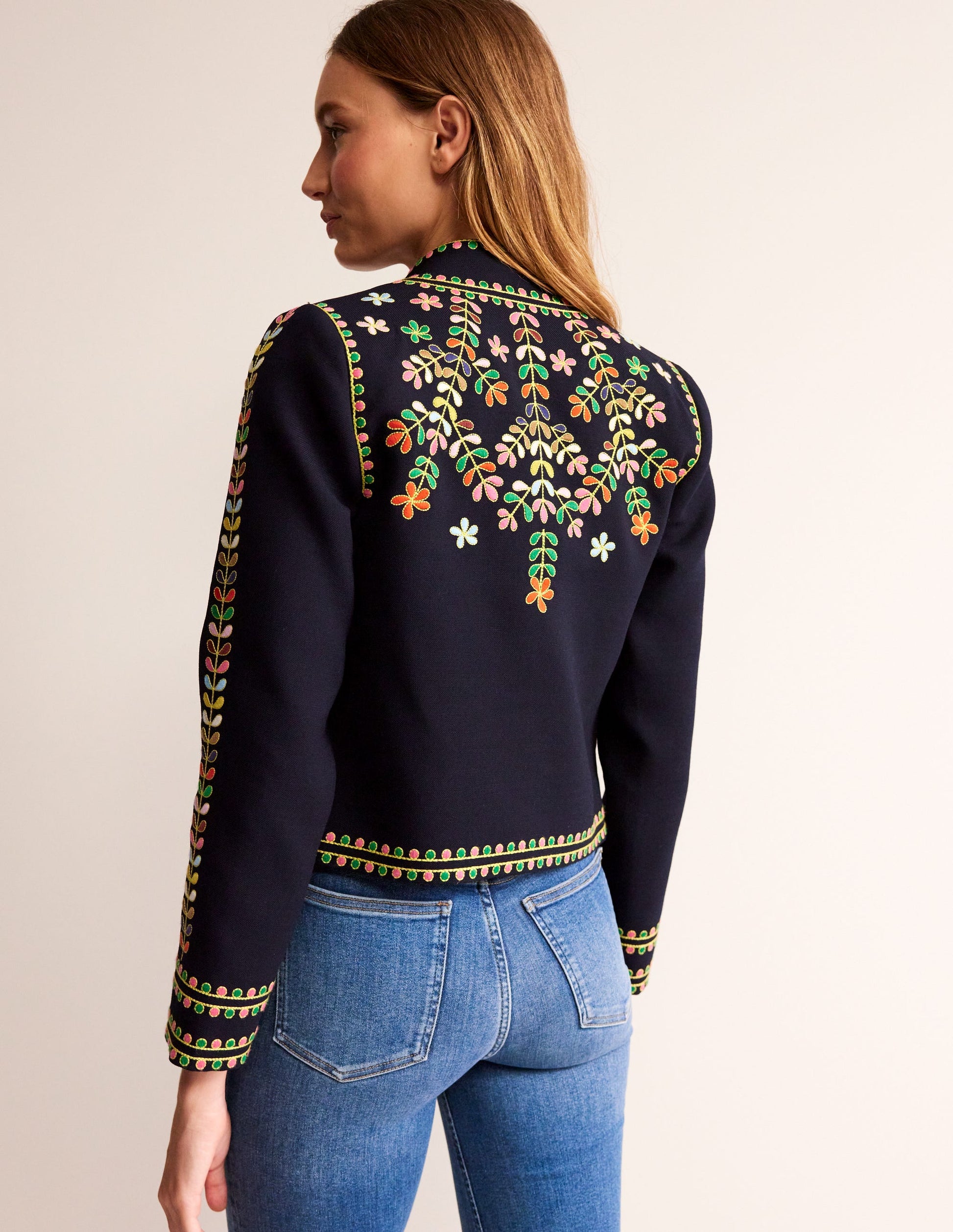 Embroidered Icon Jacket-Navy-3
