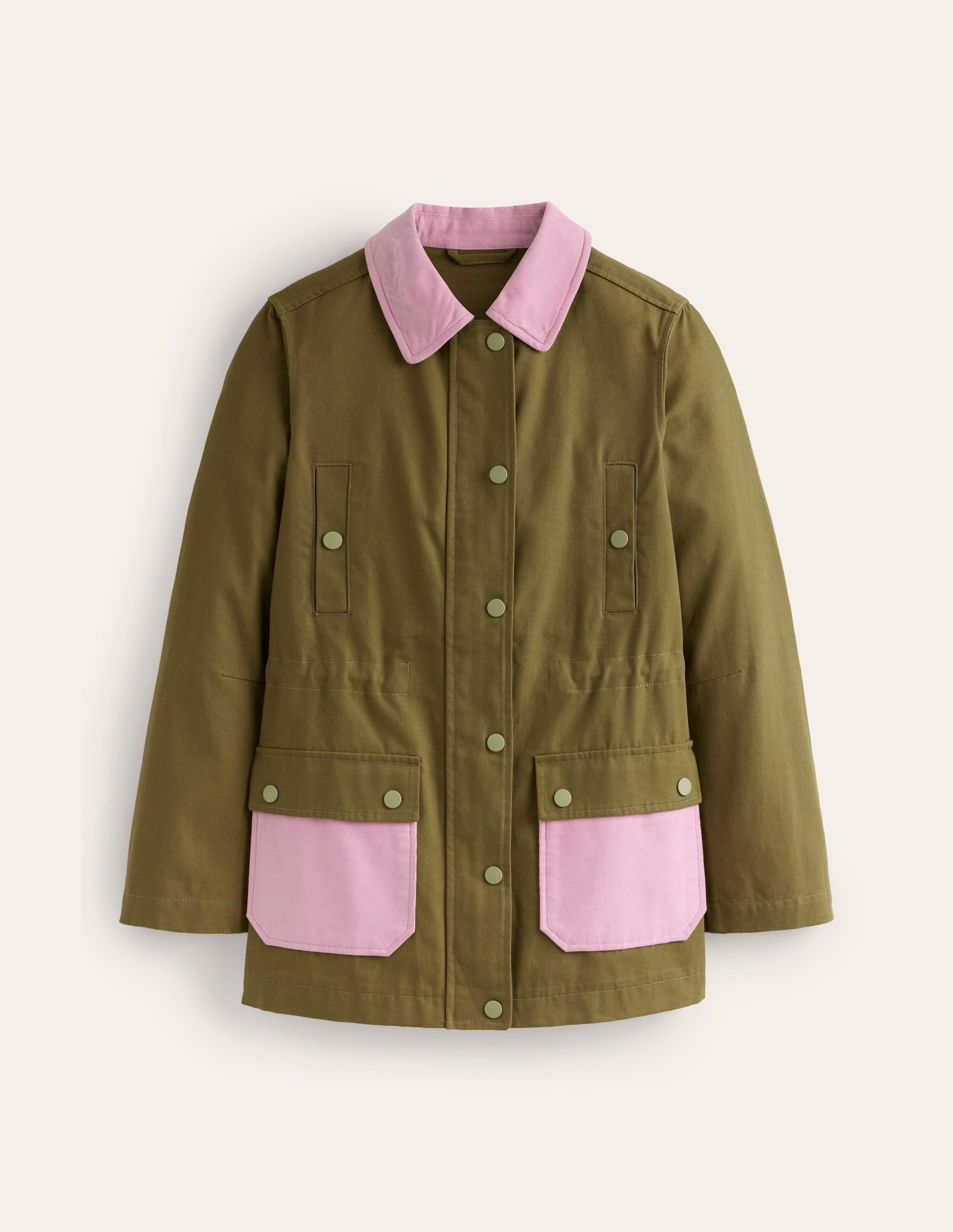 Barn Coat-Dark Moss Colour Block - Image 6