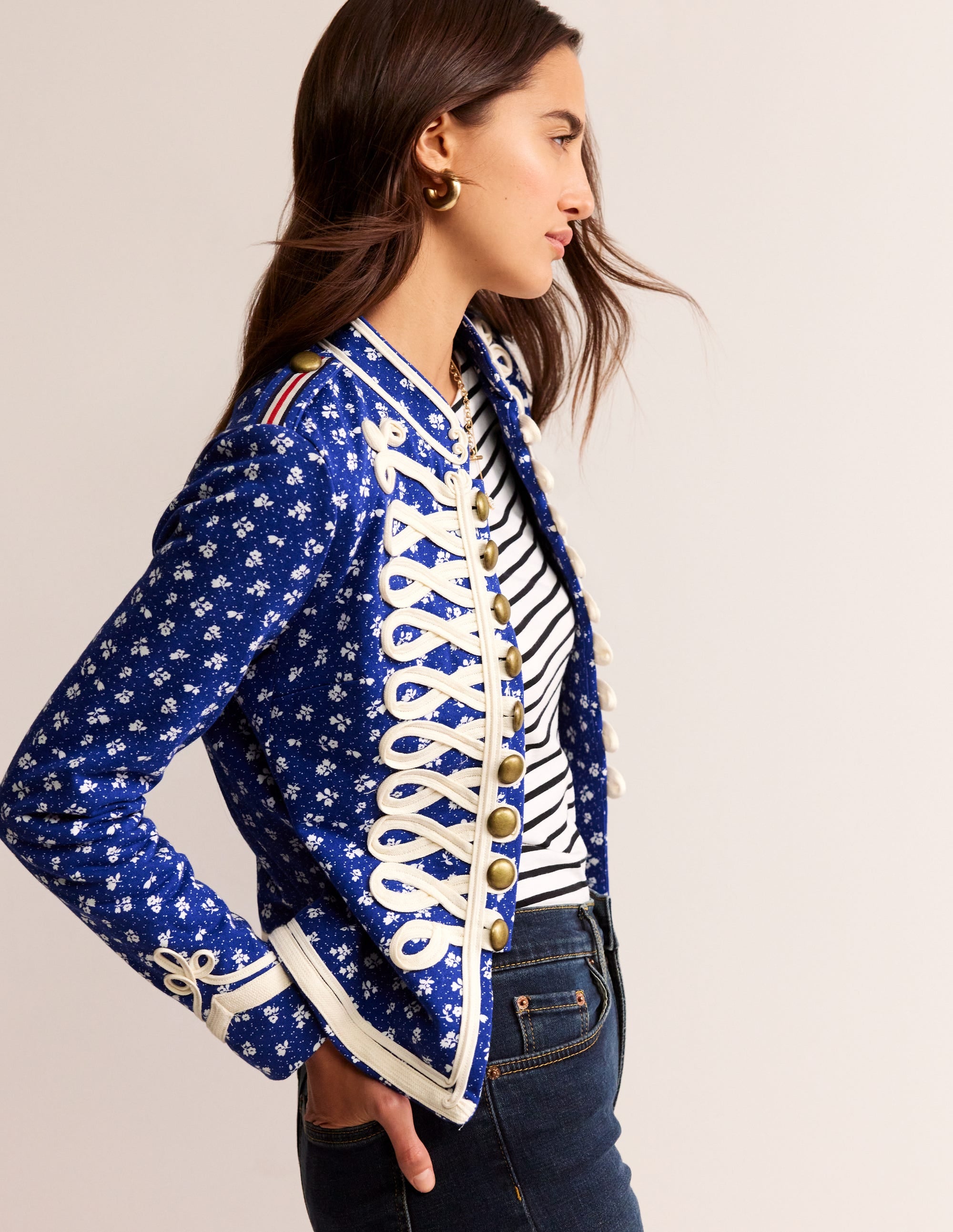 Jersey Military Jacket-Blue - Image 1
