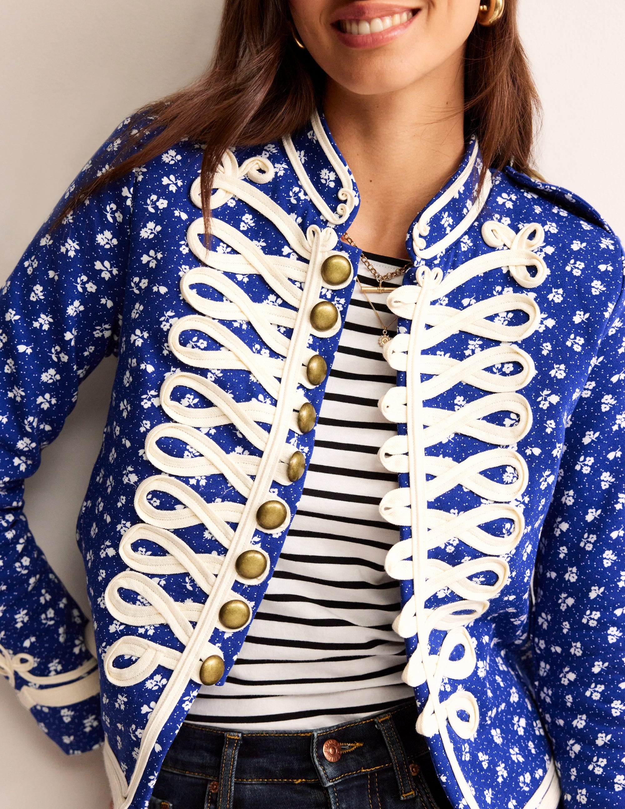 Jersey Military Jacket-Blue - Image 2