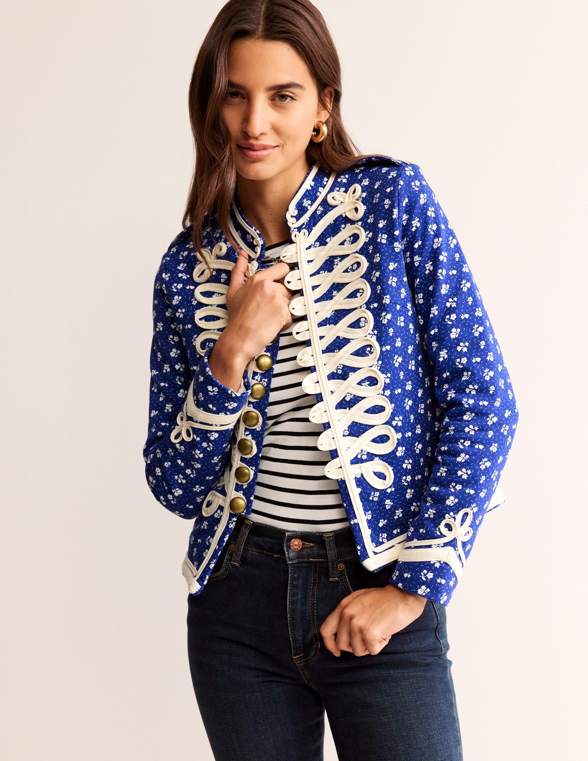 Jersey Military Jacket-Blue - Image 4