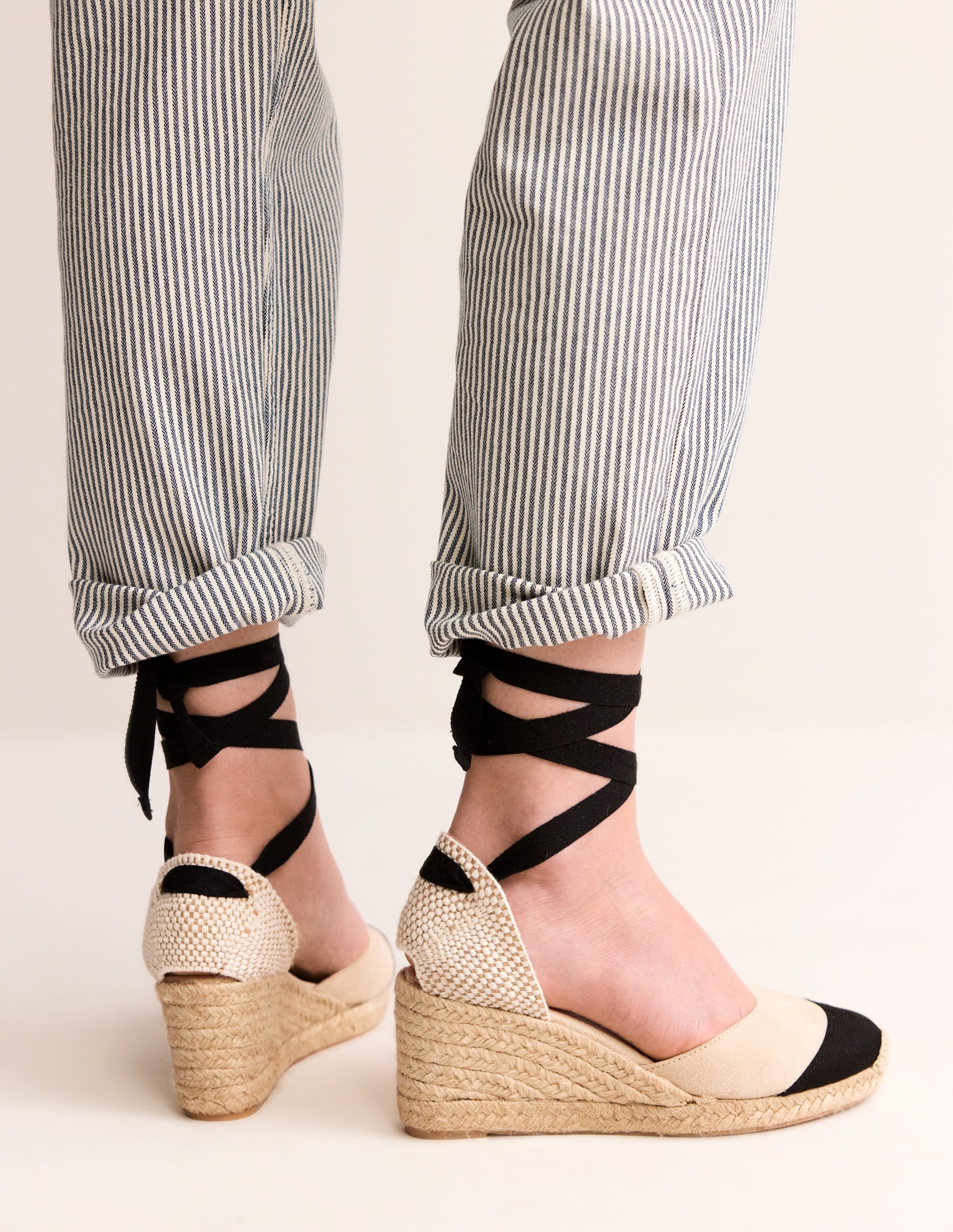 Cassie Espadrille Wedge-Oatmeal/ Black - Image 1