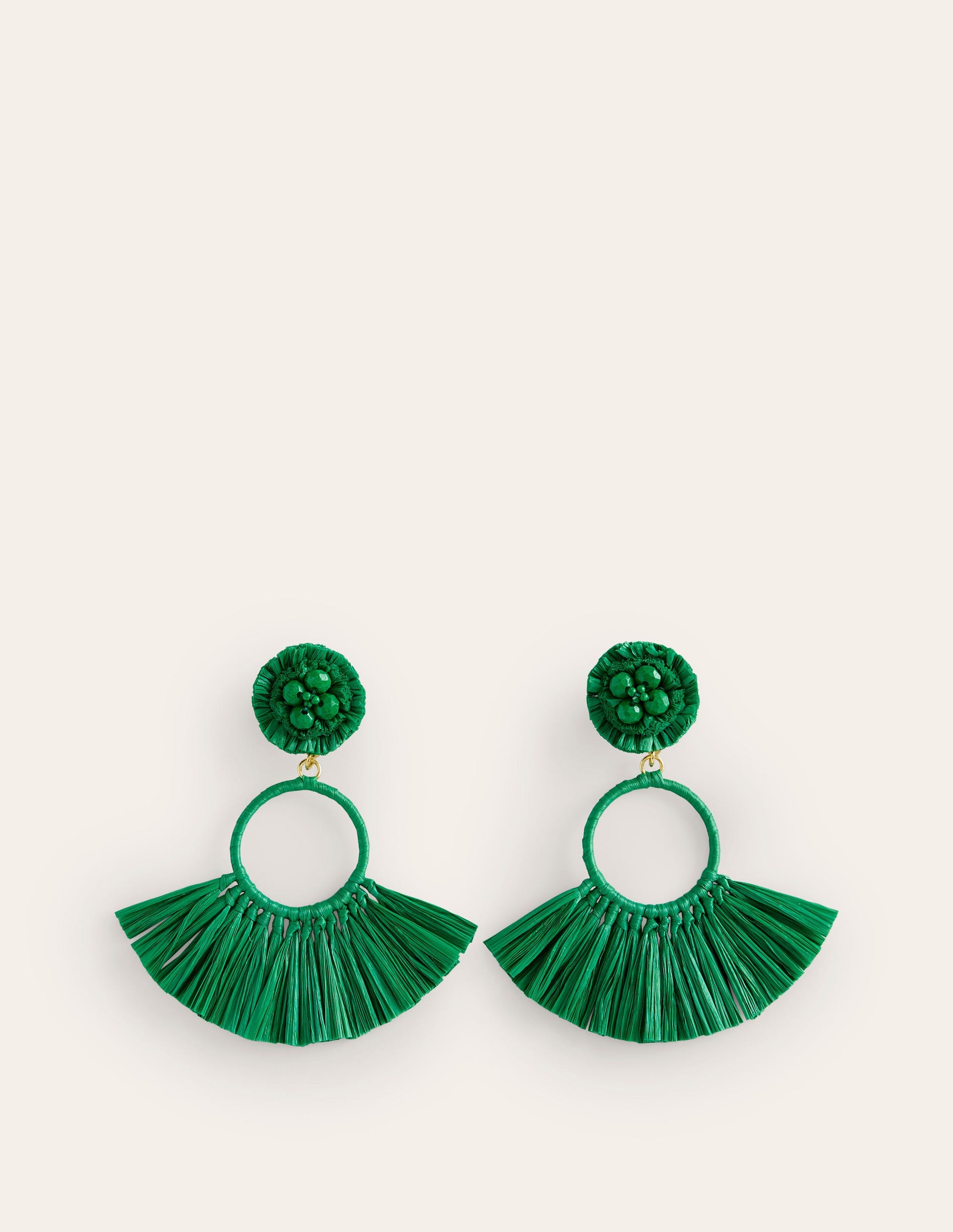 Tassel Ring Earrings-Rich Emerald-1