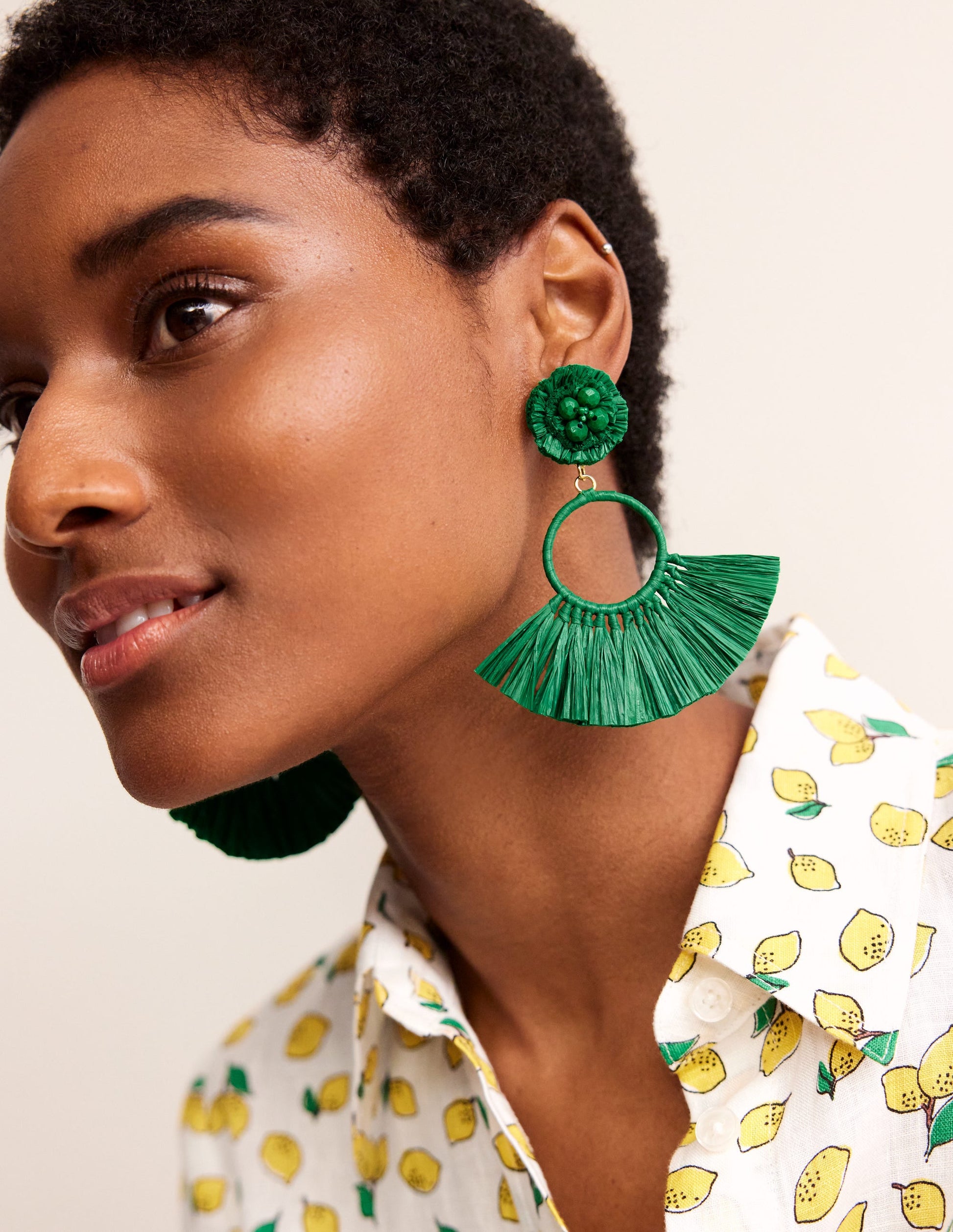Tassel Ring Earrings-Rich Emerald-2