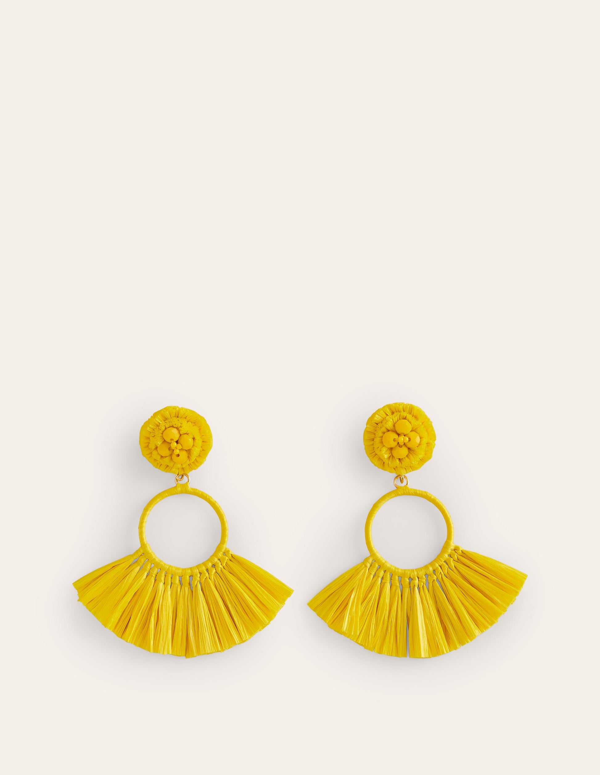 Tassel Ring Earrings-Warm Sunshine Yellow-1