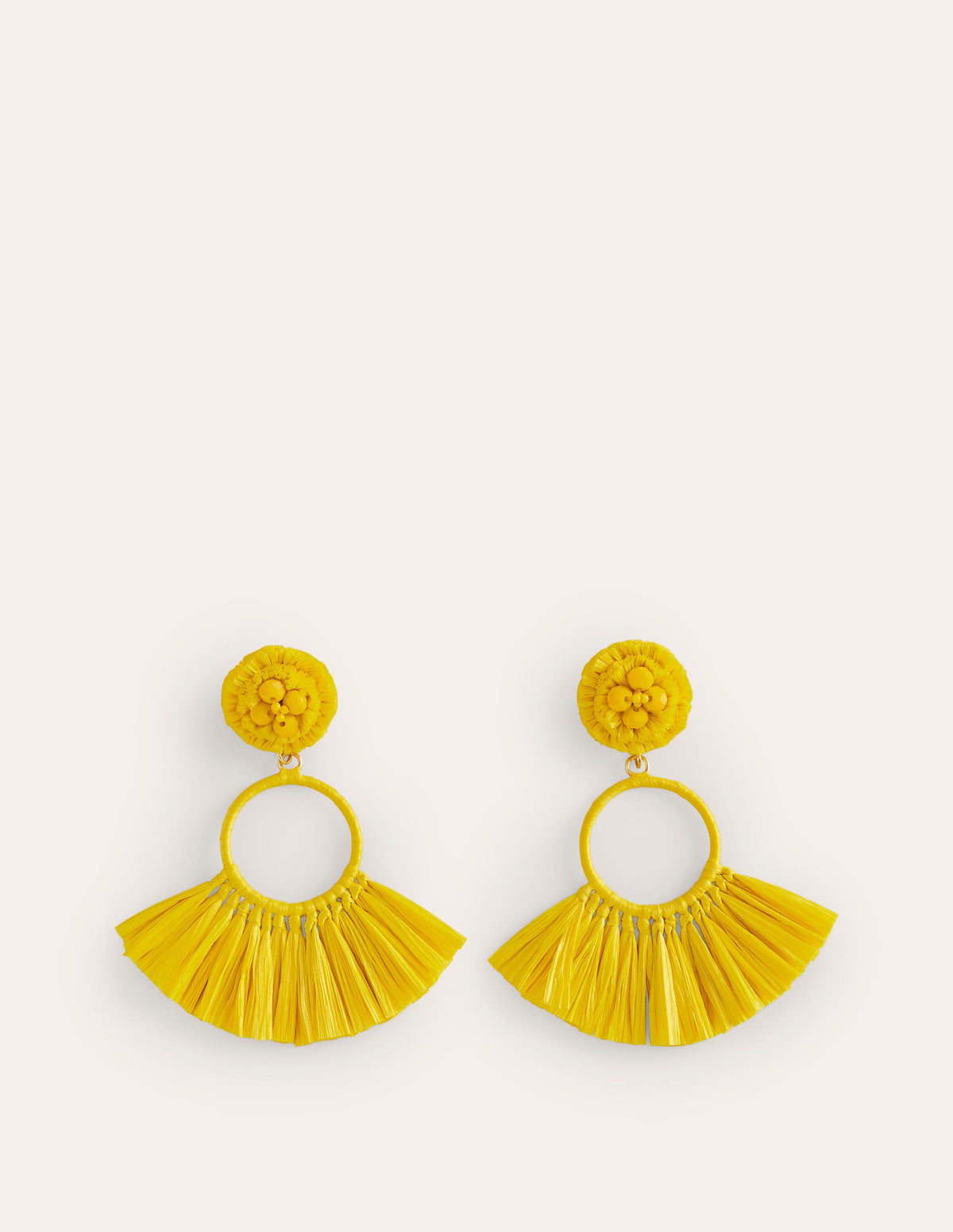 Tassel Ring Earrings-Warm Sunshine Yellow - Image 1