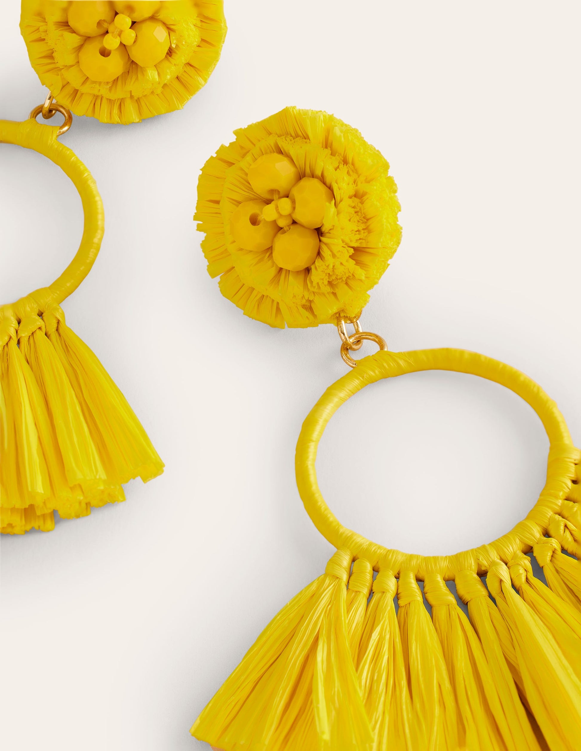 Tassel Ring Earrings-Warm Sunshine Yellow-3