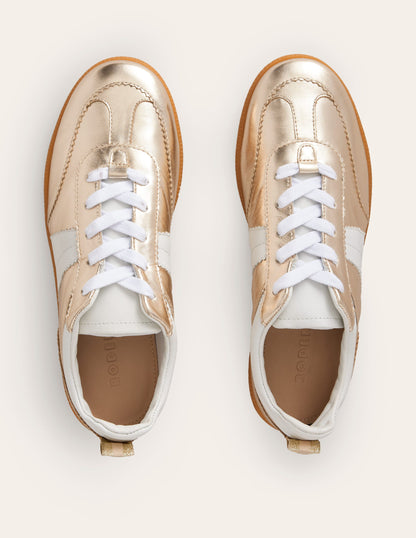 Erin Retro Tennis Sneakers-Gold Mix