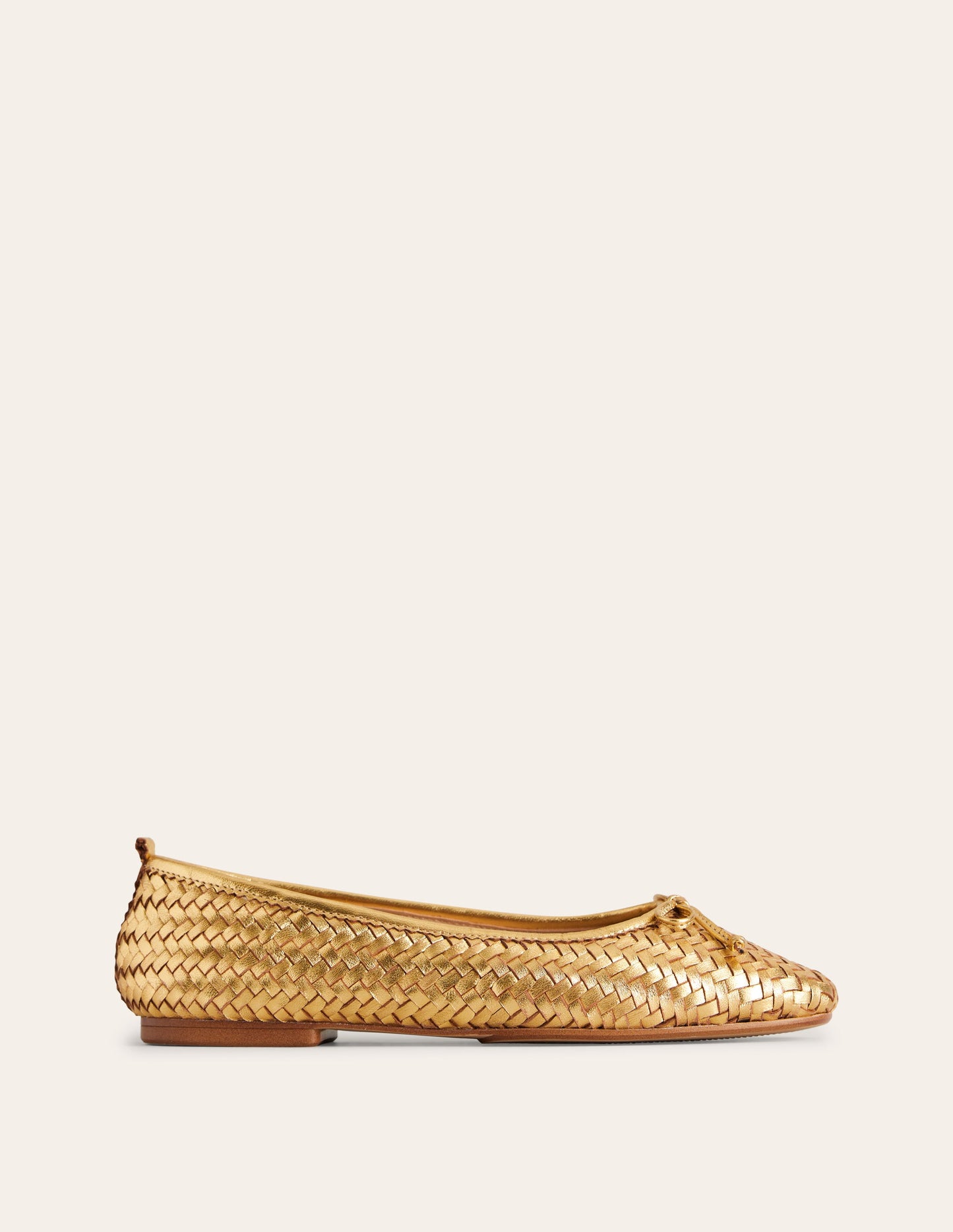 Kitty Flexi Sole Ballet Flats-Woven Gold