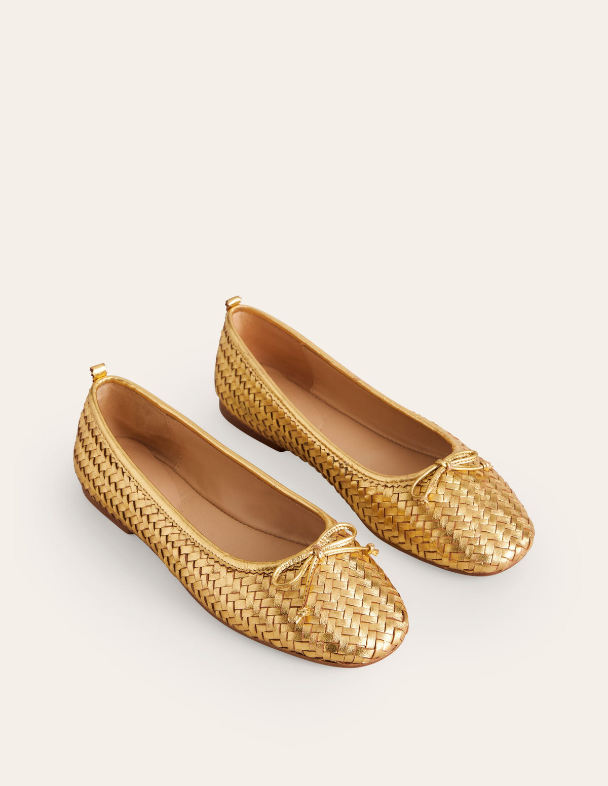 Kitty Flexi Sole Ballet Flats-Woven Gold - Image 3
