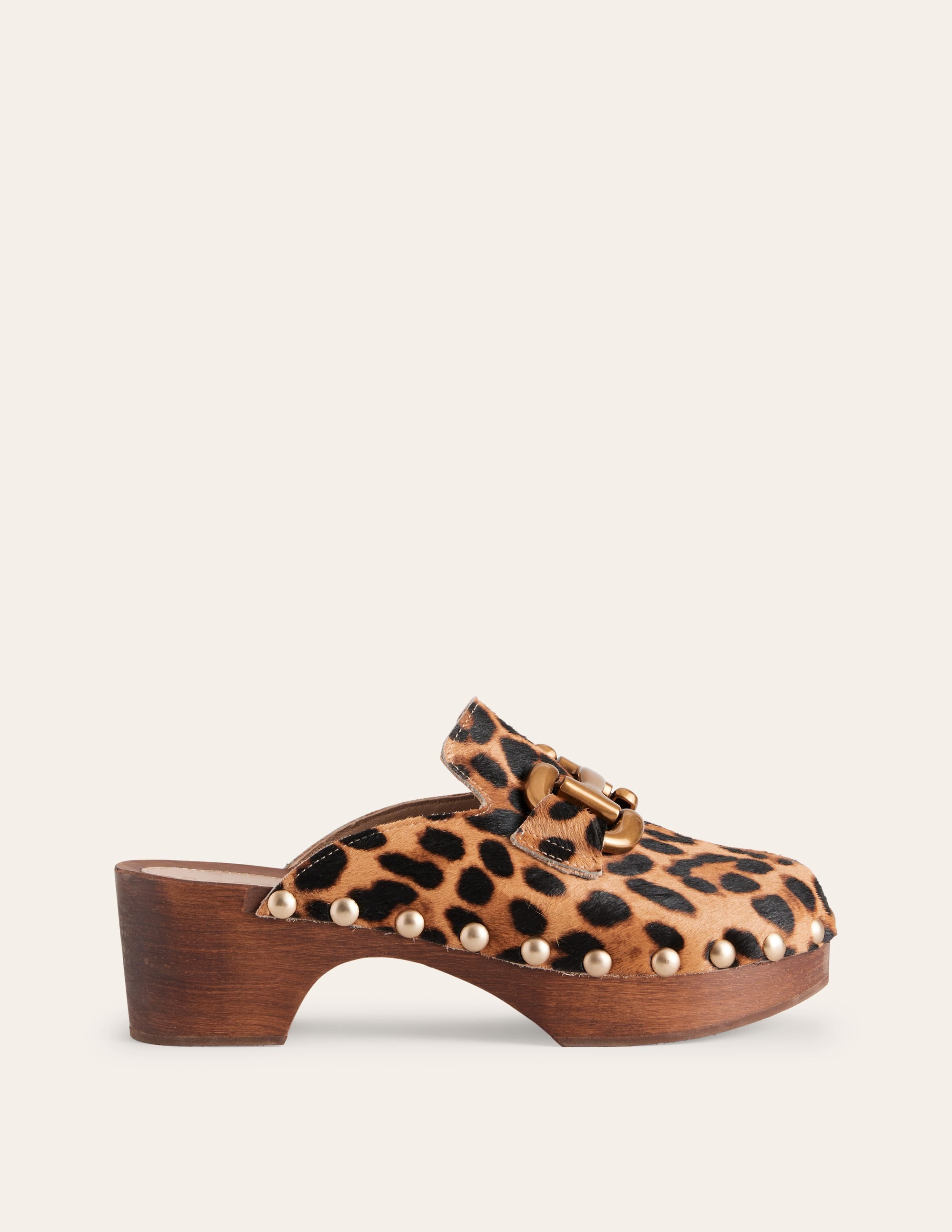 Iris Snaffle Heeled Clogs-Classic Leopard - Image 2