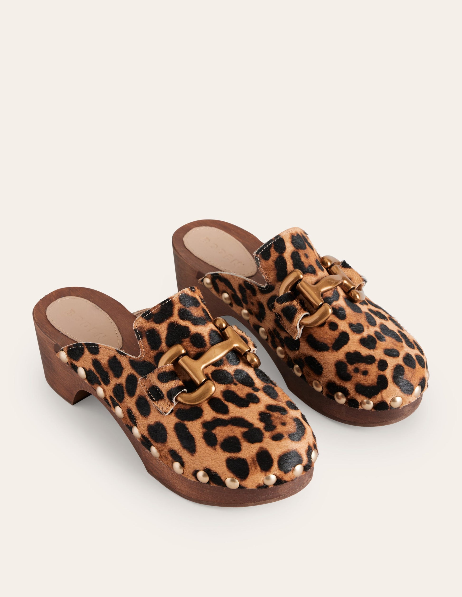 Iris Snaffle Heeled Clogs-Classic Leopard-3