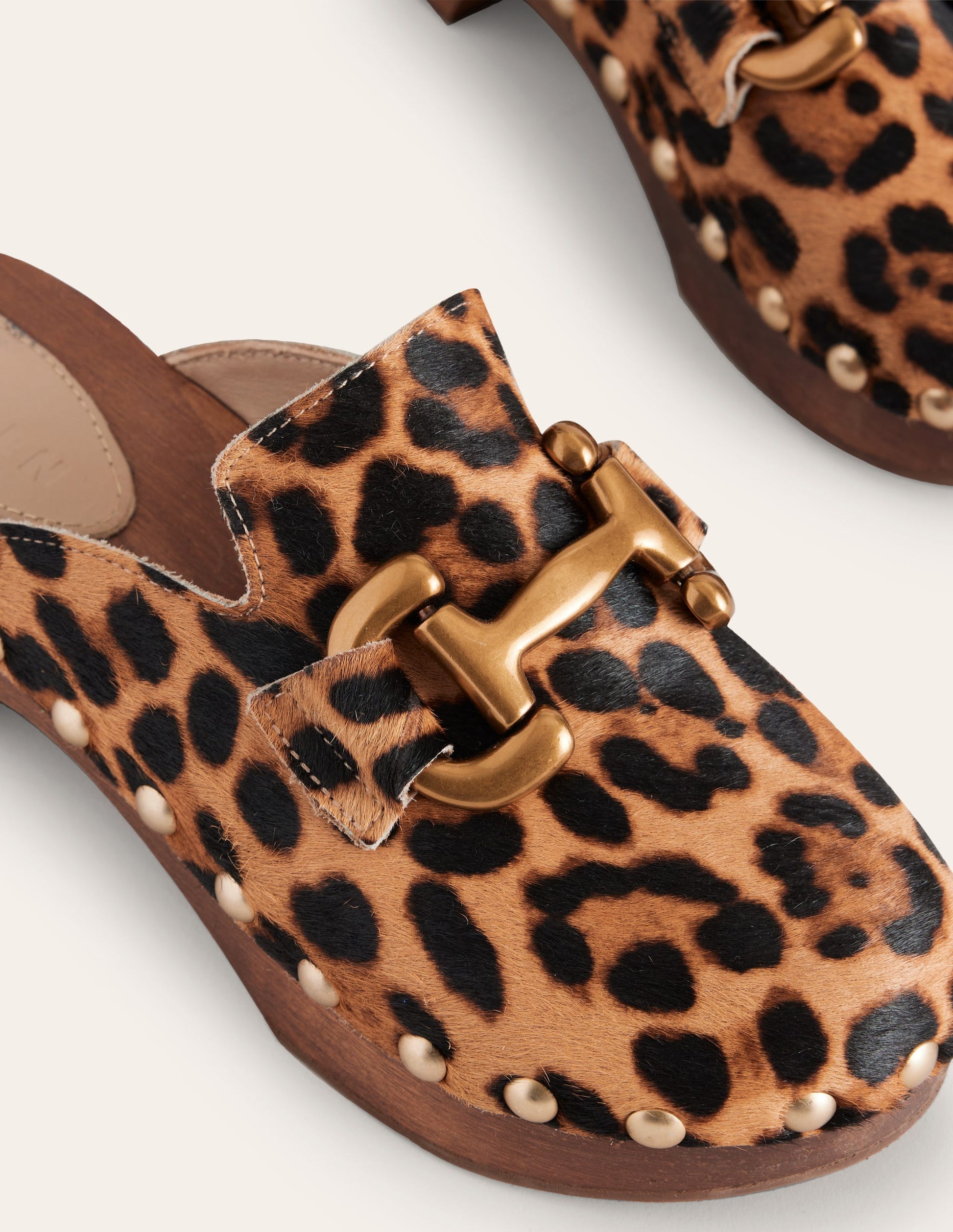 Iris Snaffle Heeled Clogs-Classic Leopard-4