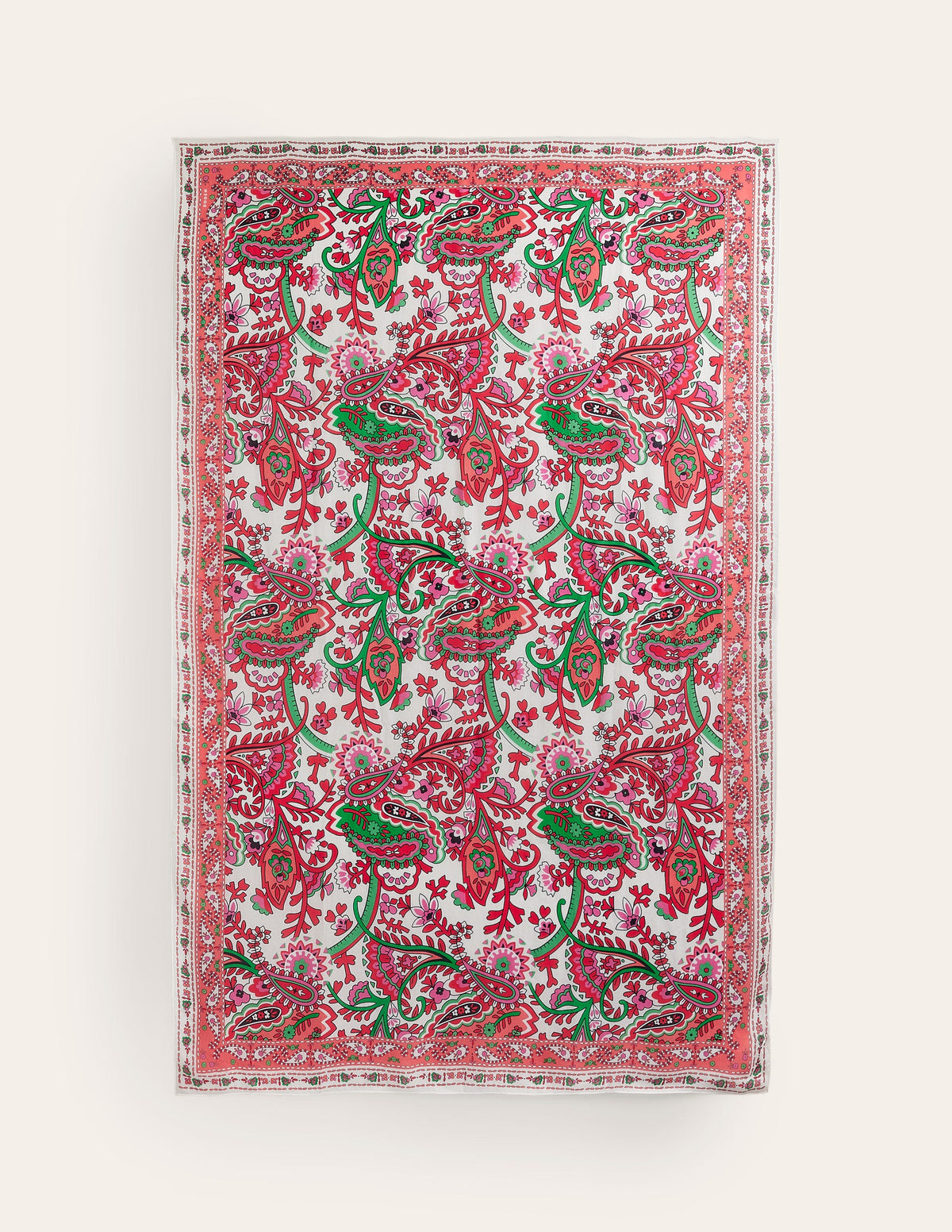 Printed Sarong Scarf-Ivory, Fantastical Paisley-3