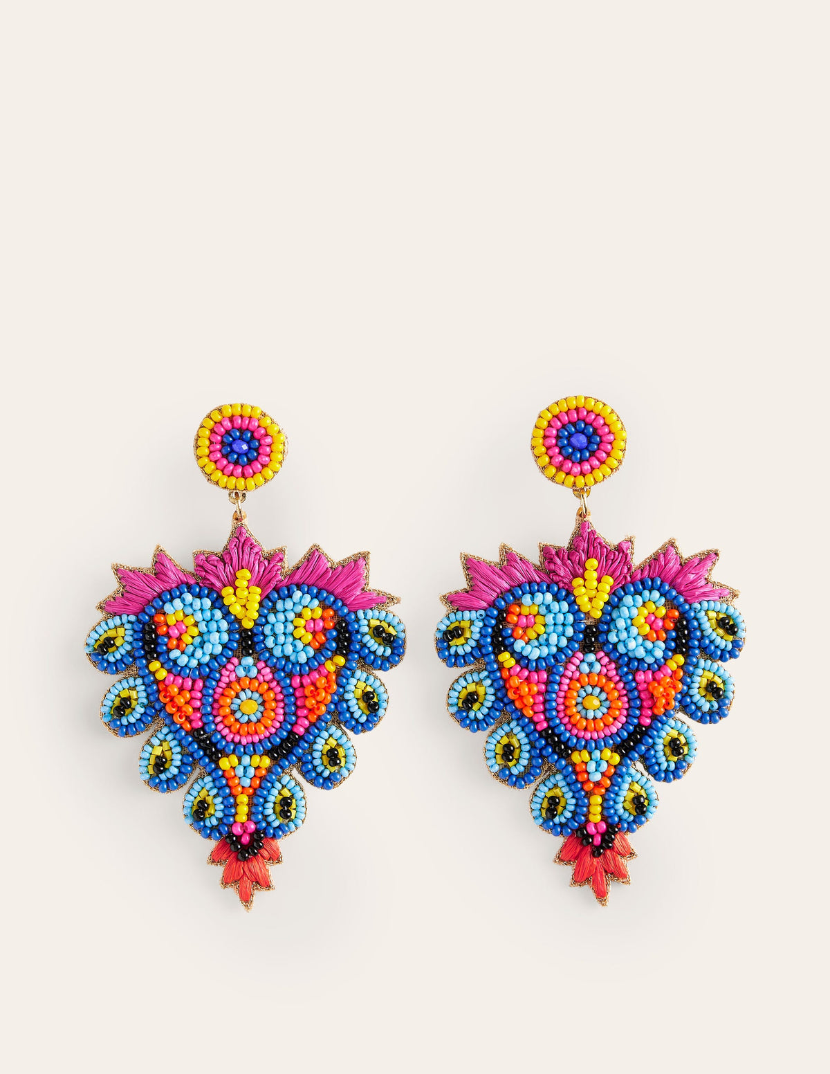 Beady Motif Earrings-Heart-2