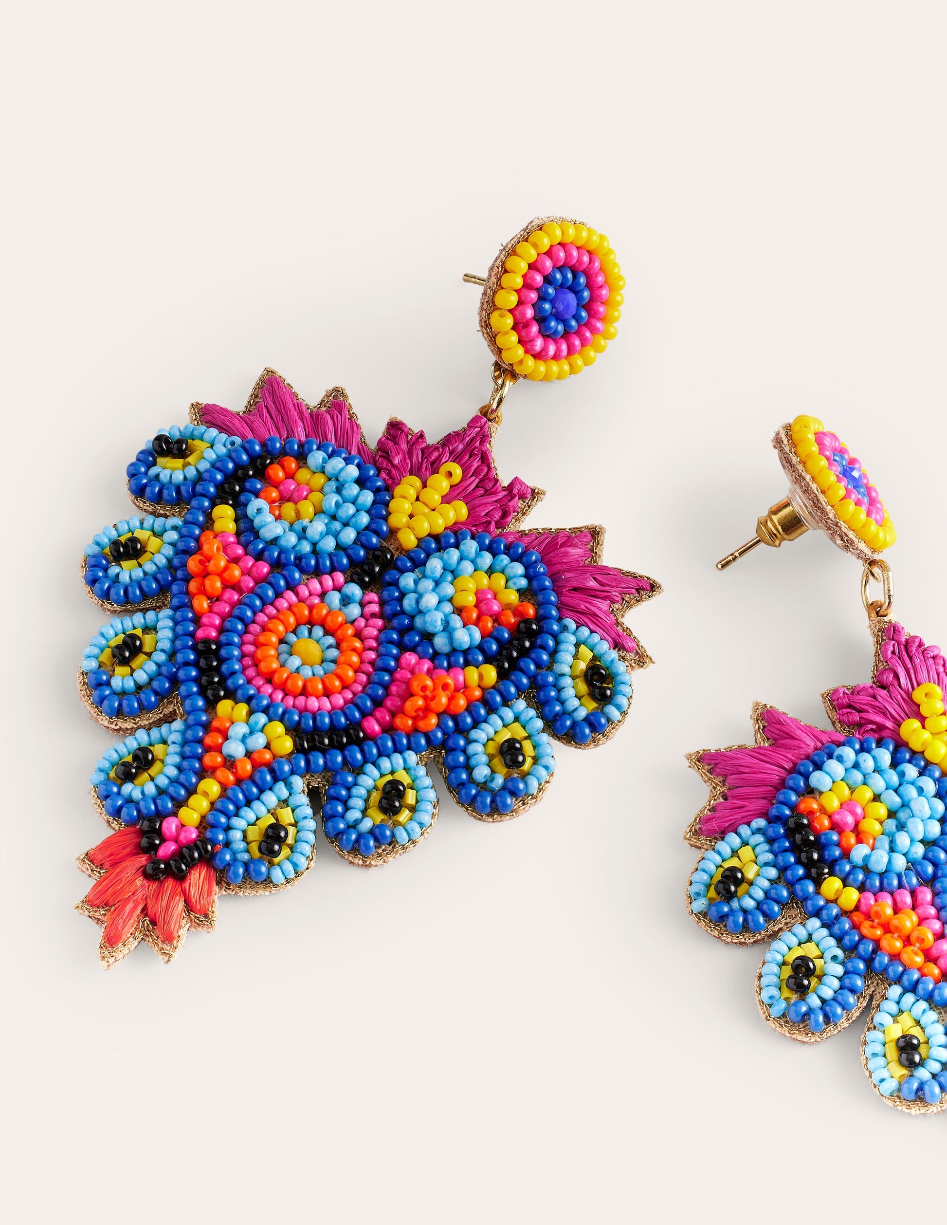 Beady Motif Earrings-Heart-3