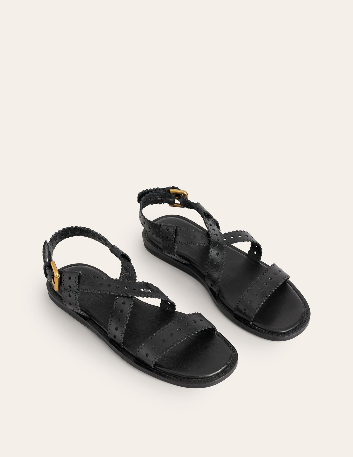 Cross Strap Flat Sandals-Black