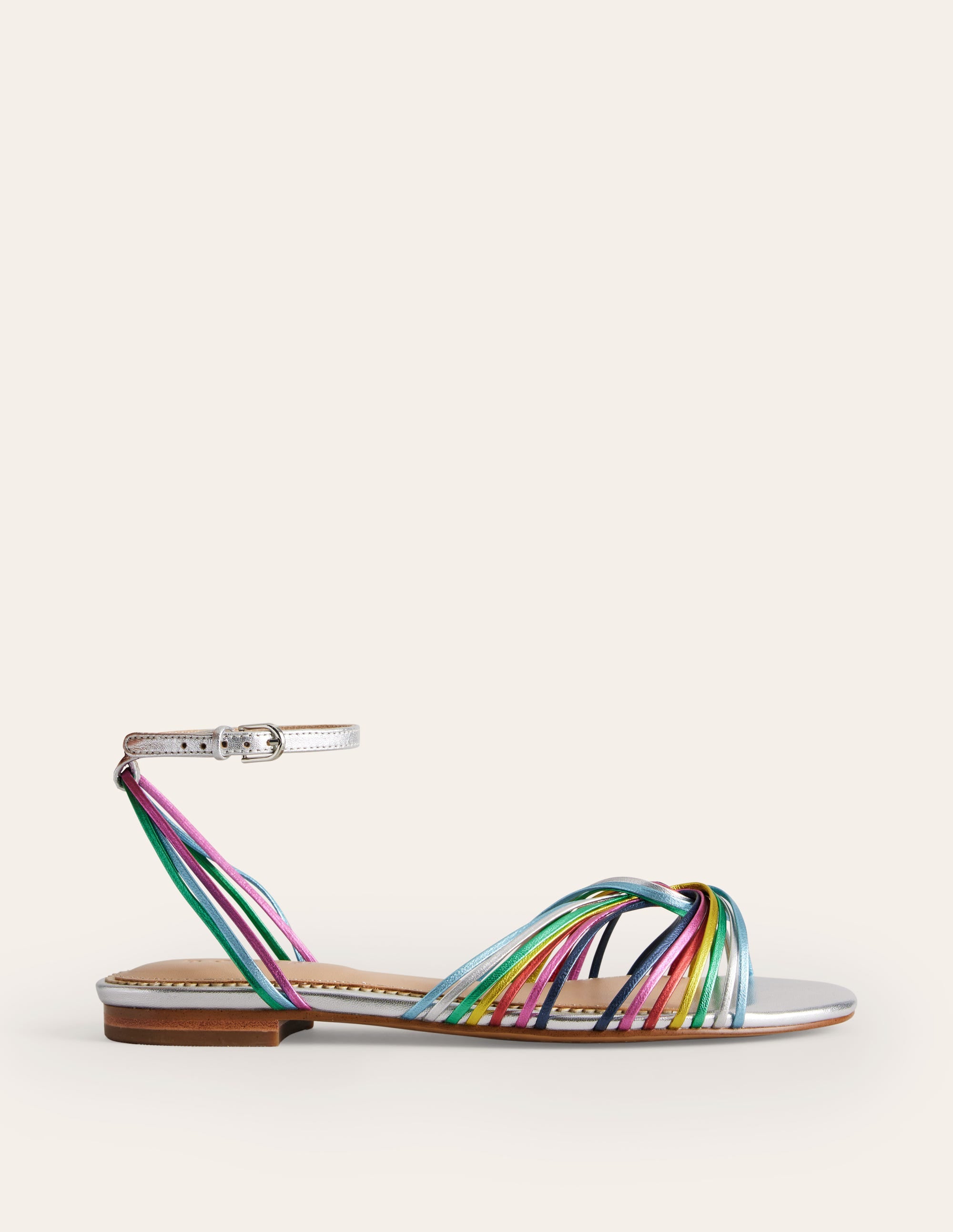 Twist Front Sandals-Multi Metallic Leather - Image 3