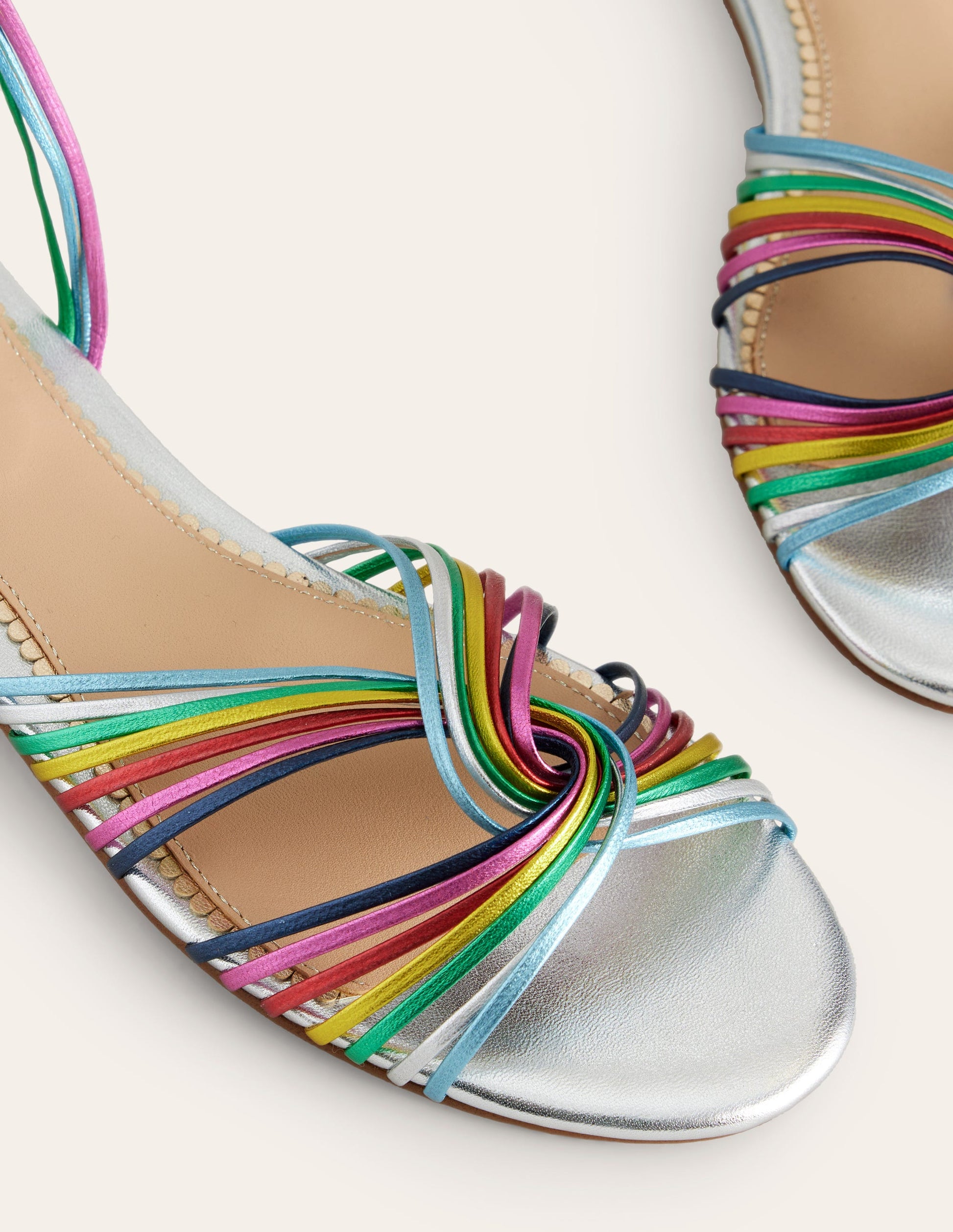 Twist Front Sandals-Multi Metallic Leather-5