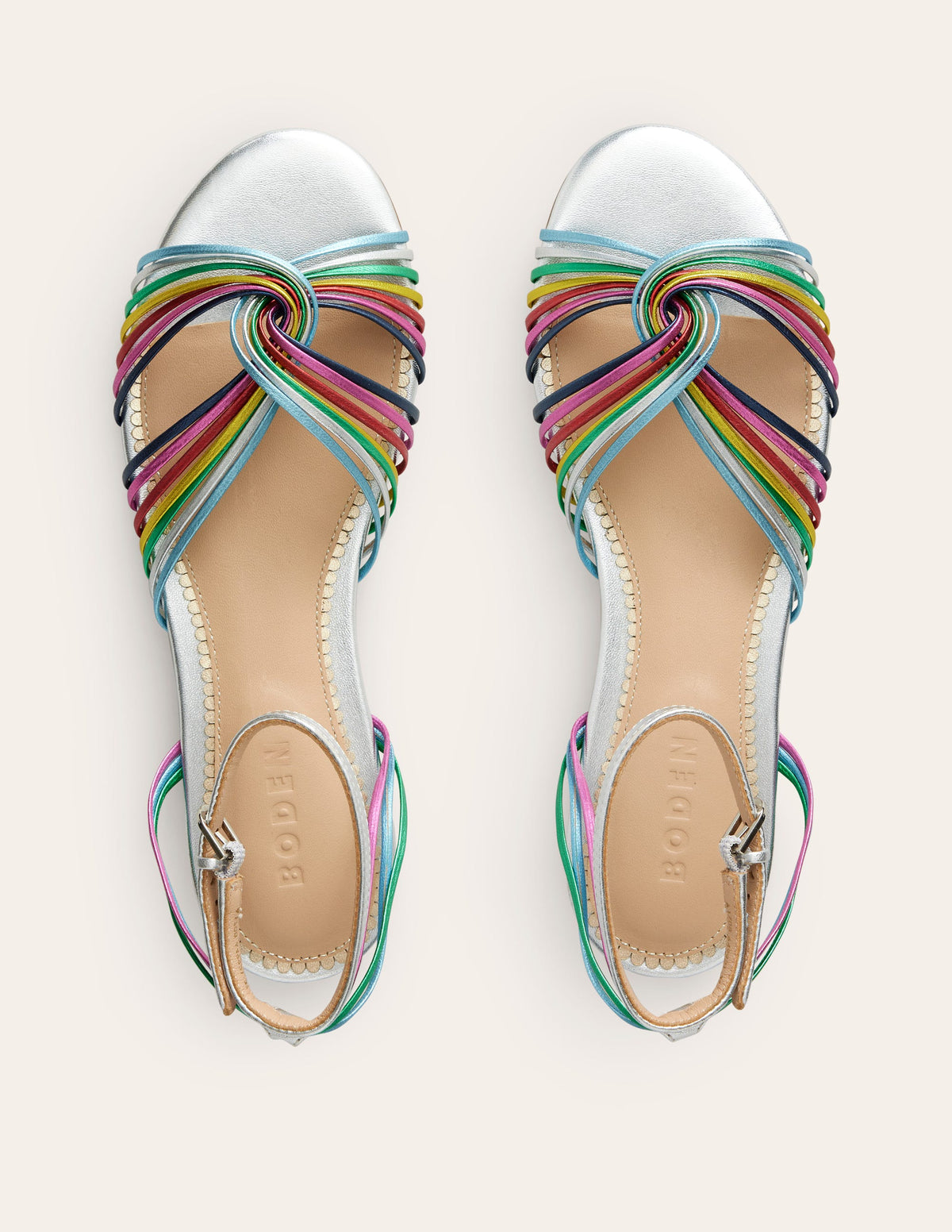 Twist Front Sandals-Multi Metallic Leather - Image 6