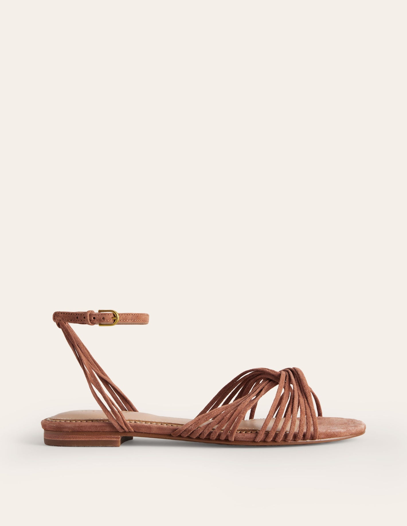 Twist Front Sandals-Tan Suede