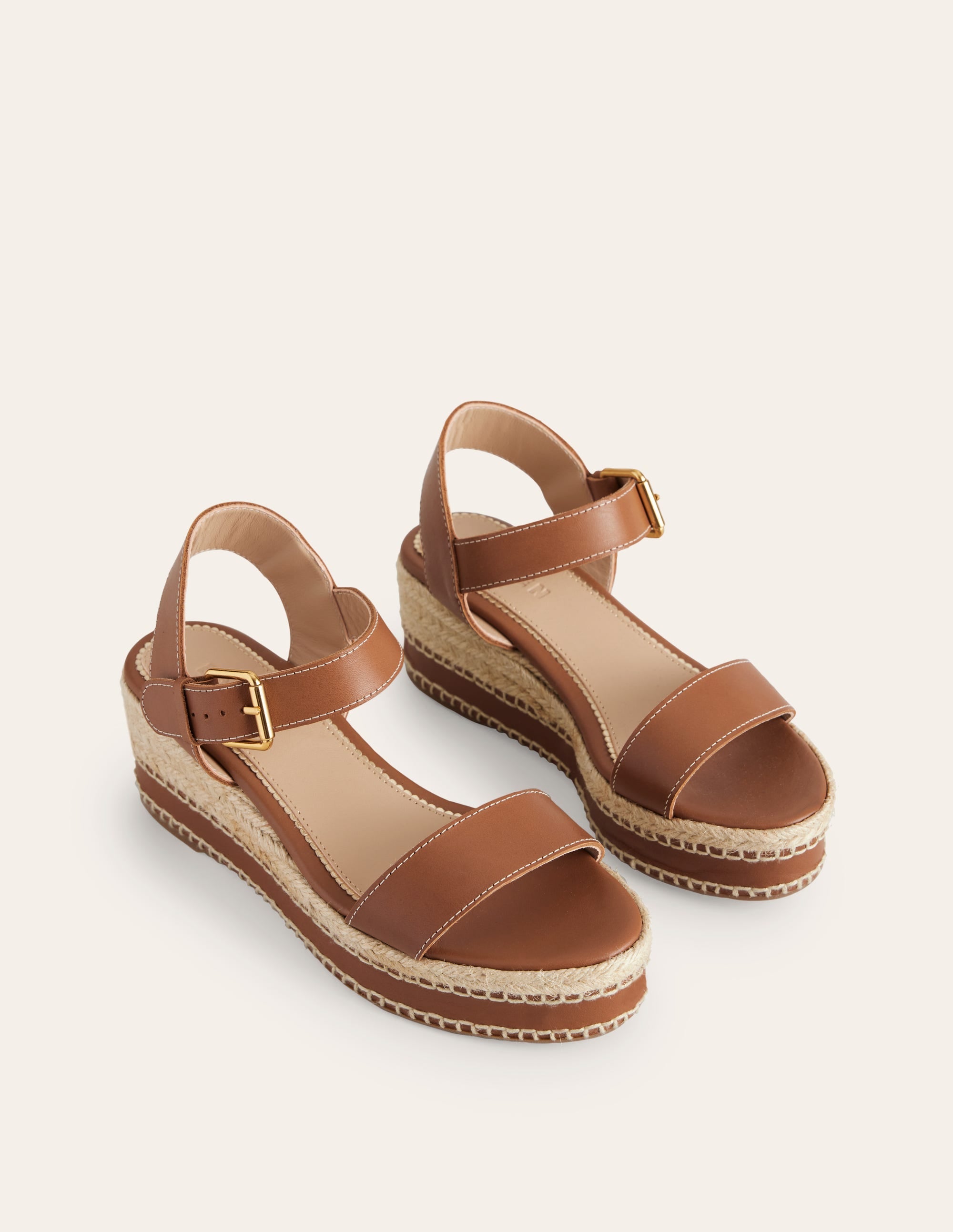 Stitched Wedge Espadrilles-Tan - Image 3