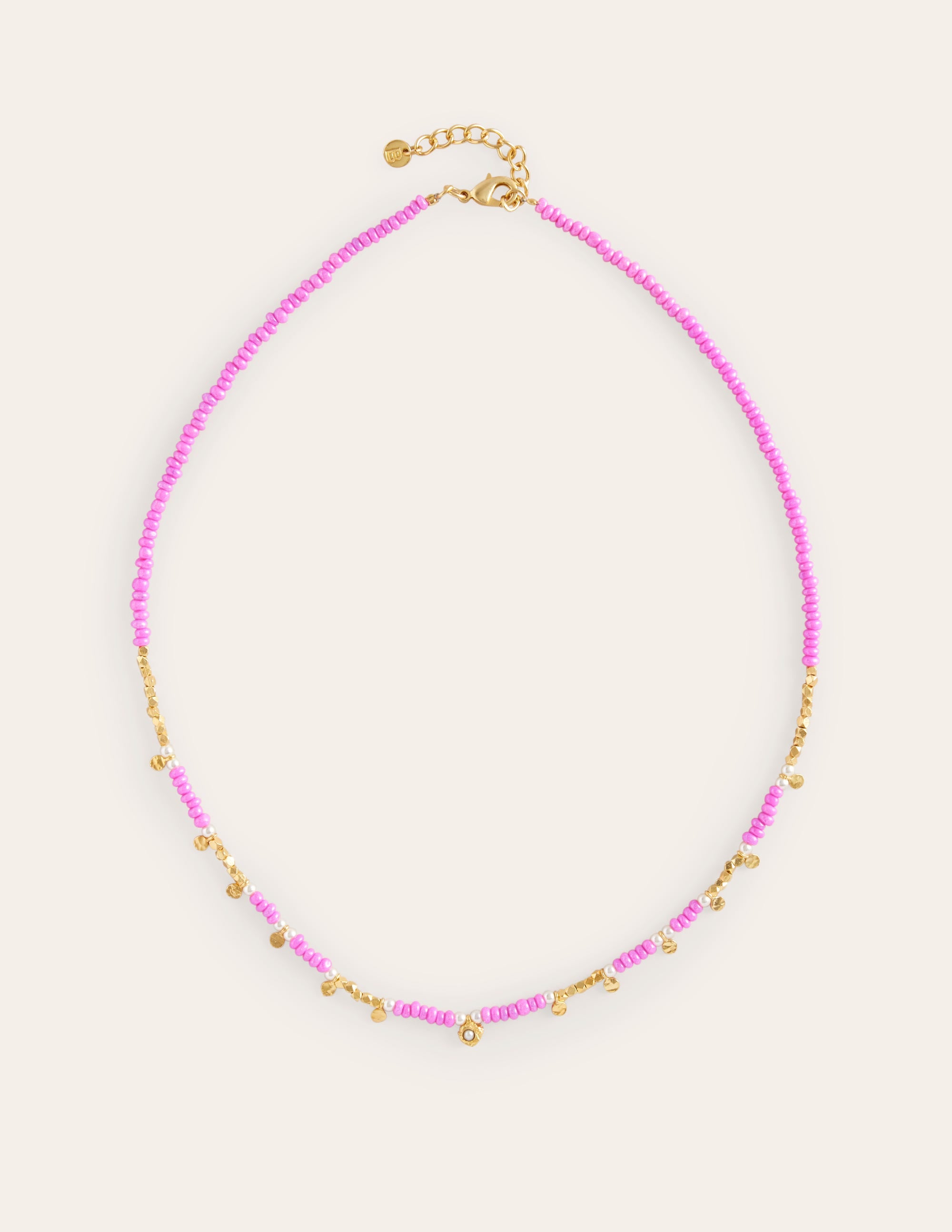 Layering Bead Necklace-Pink - Image 2