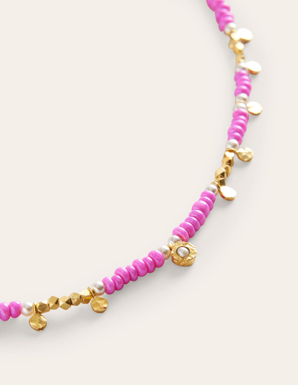 Layering Bead Necklace-Pink-3