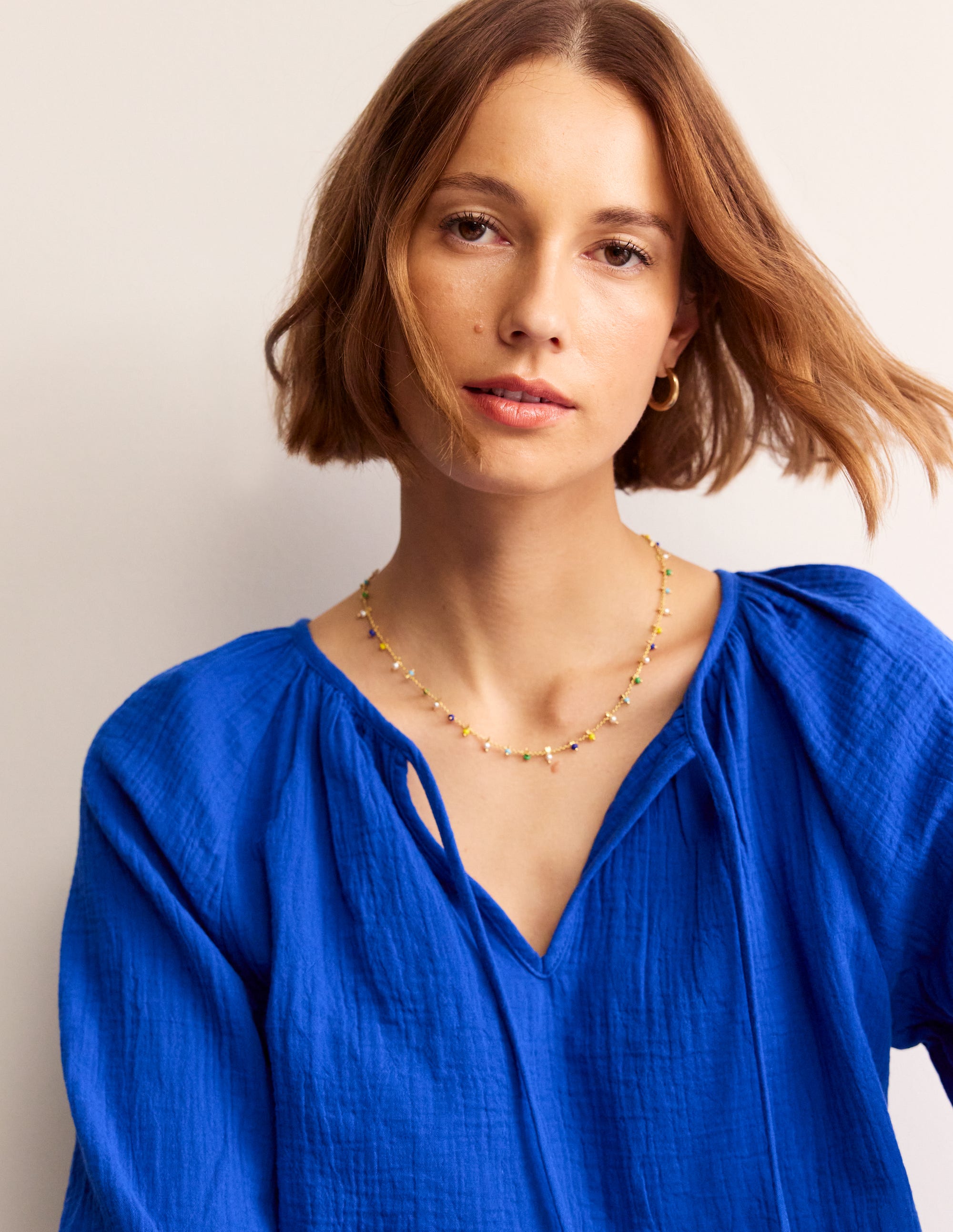 Layering Disk Necklace-Blue Multi - Image 1