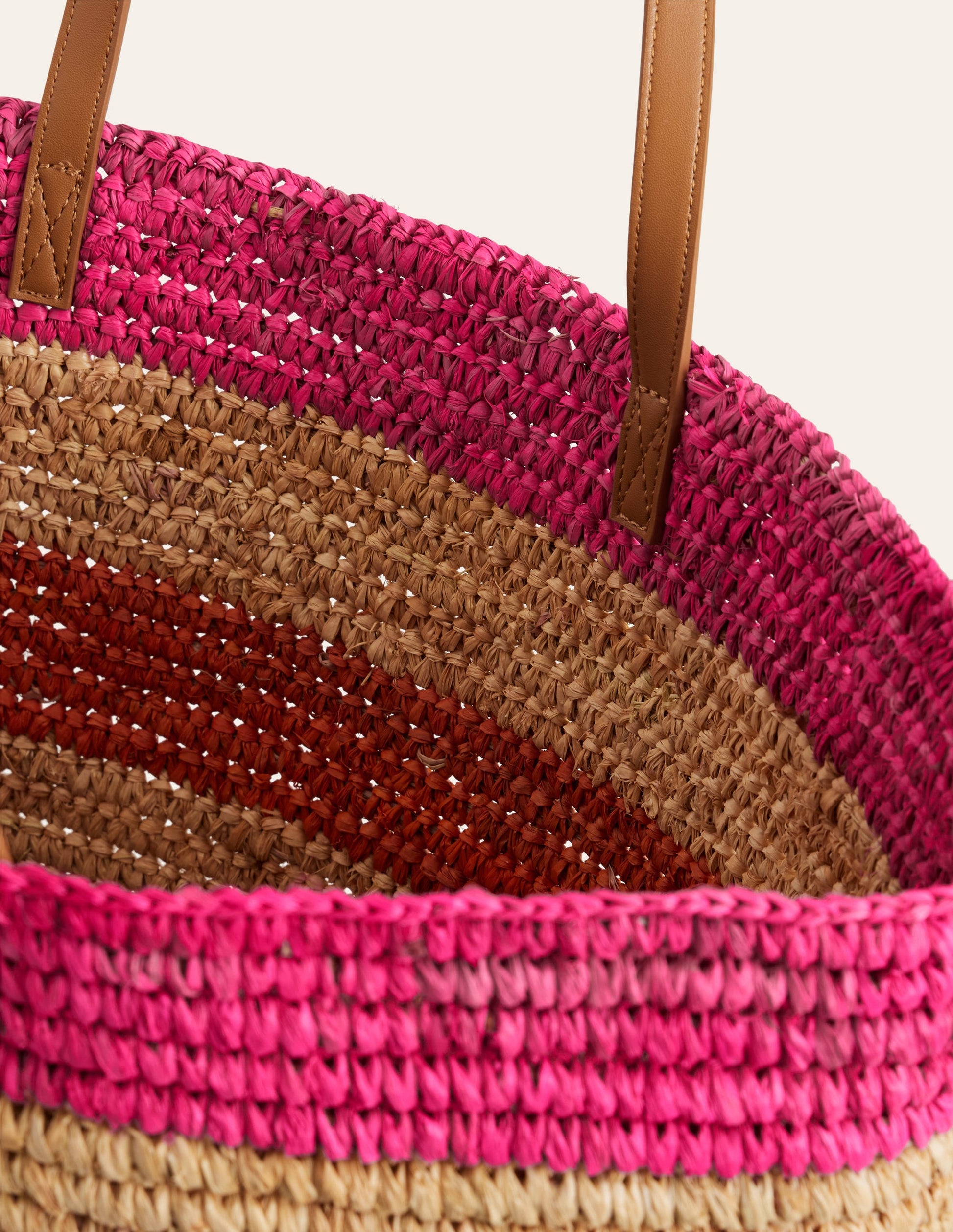 Raffia Tote Bag-Multi Stripe-5