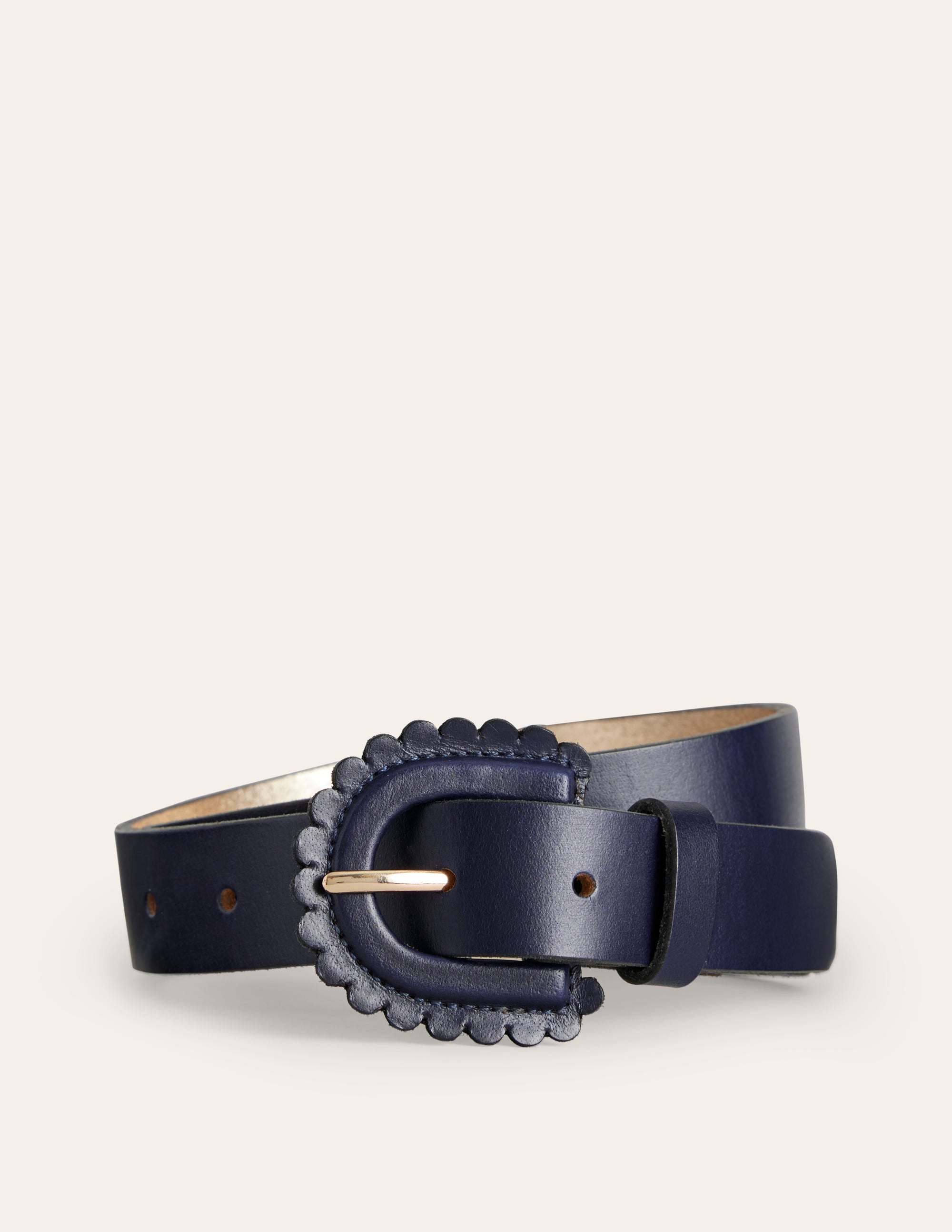 Scallop Buckle Belt-Navy - Image 2