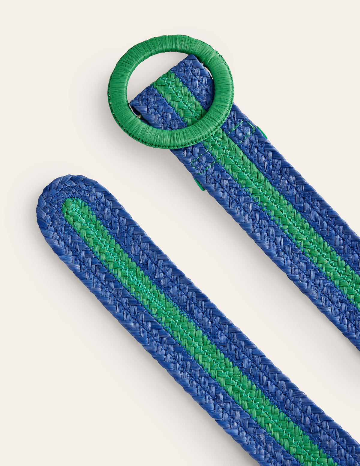 Stripe Belt-Bright Blue and Rich Emerald - Image 3
