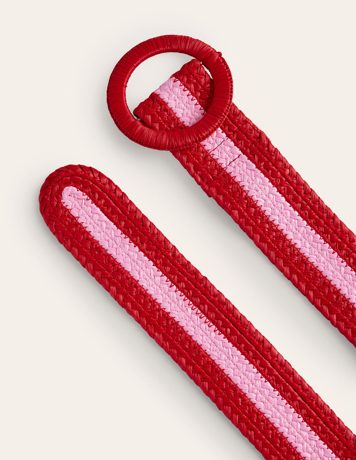 Stripe Belt-Post Box Red and Pink-3